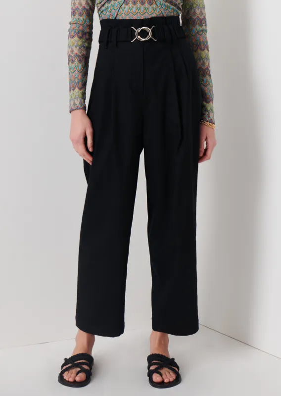 Atto Belted Paperbag Pants - Black made by Derek Lam