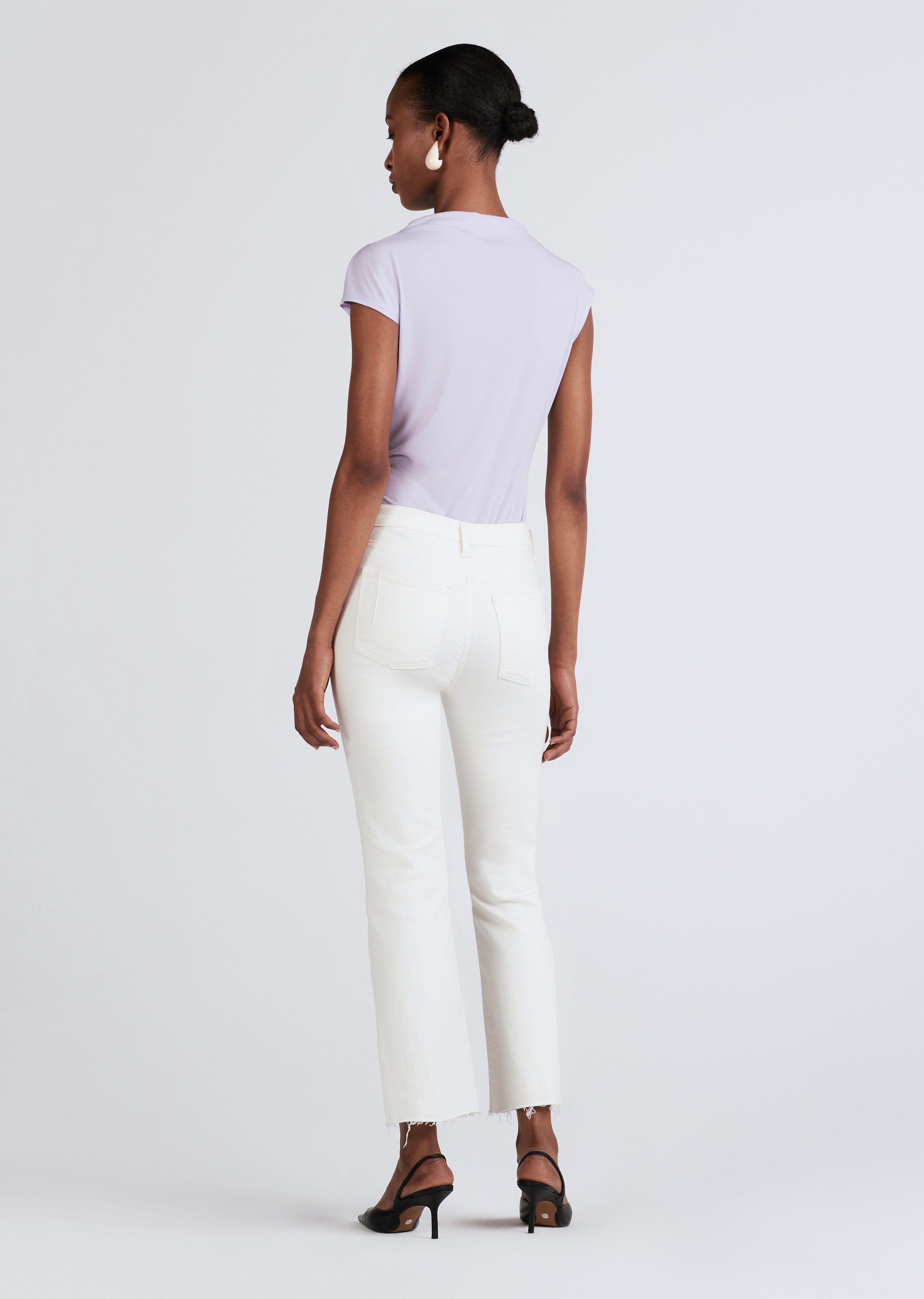Crosby High Rise Crop Flare w/ Pintuck - Ivory sold by Derek Lam product image thumbnail 3