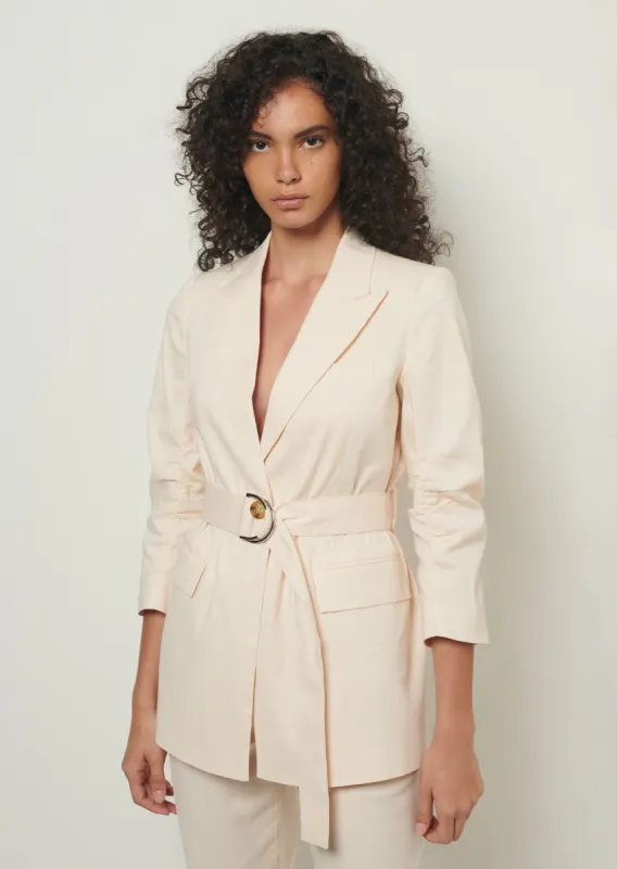 Harrison Gathered Sleeve Blazer - Vanilla sold by Derek Lam