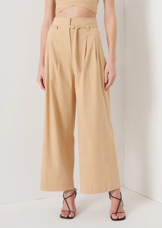 Sergio High Waist Wide Leg Pants - Almond sold by Derek Lam