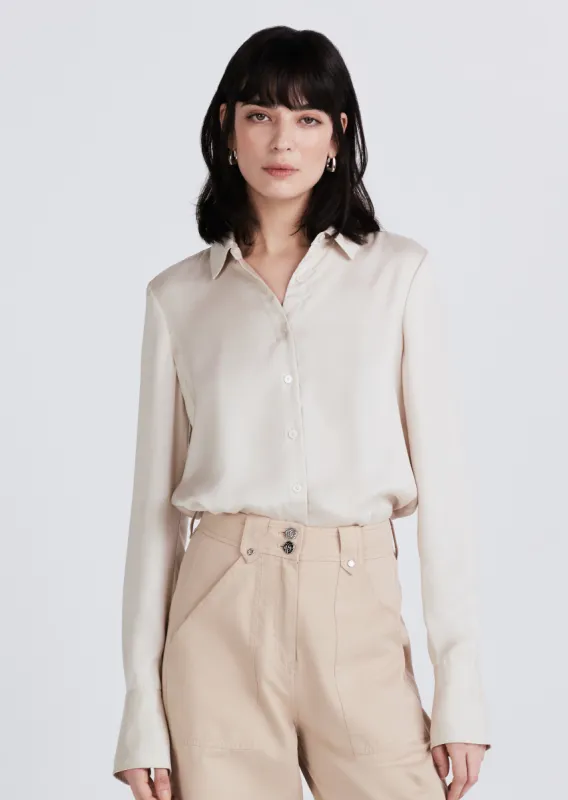 Libby Double Face Satin Blouse - Cava-Safari sold by Derek Lam