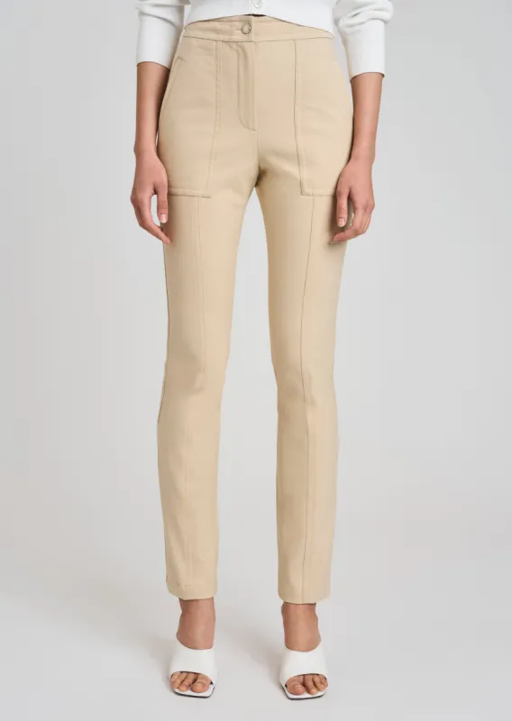 Noor Seamed Pants - Light Khaki sold by Derek Lam