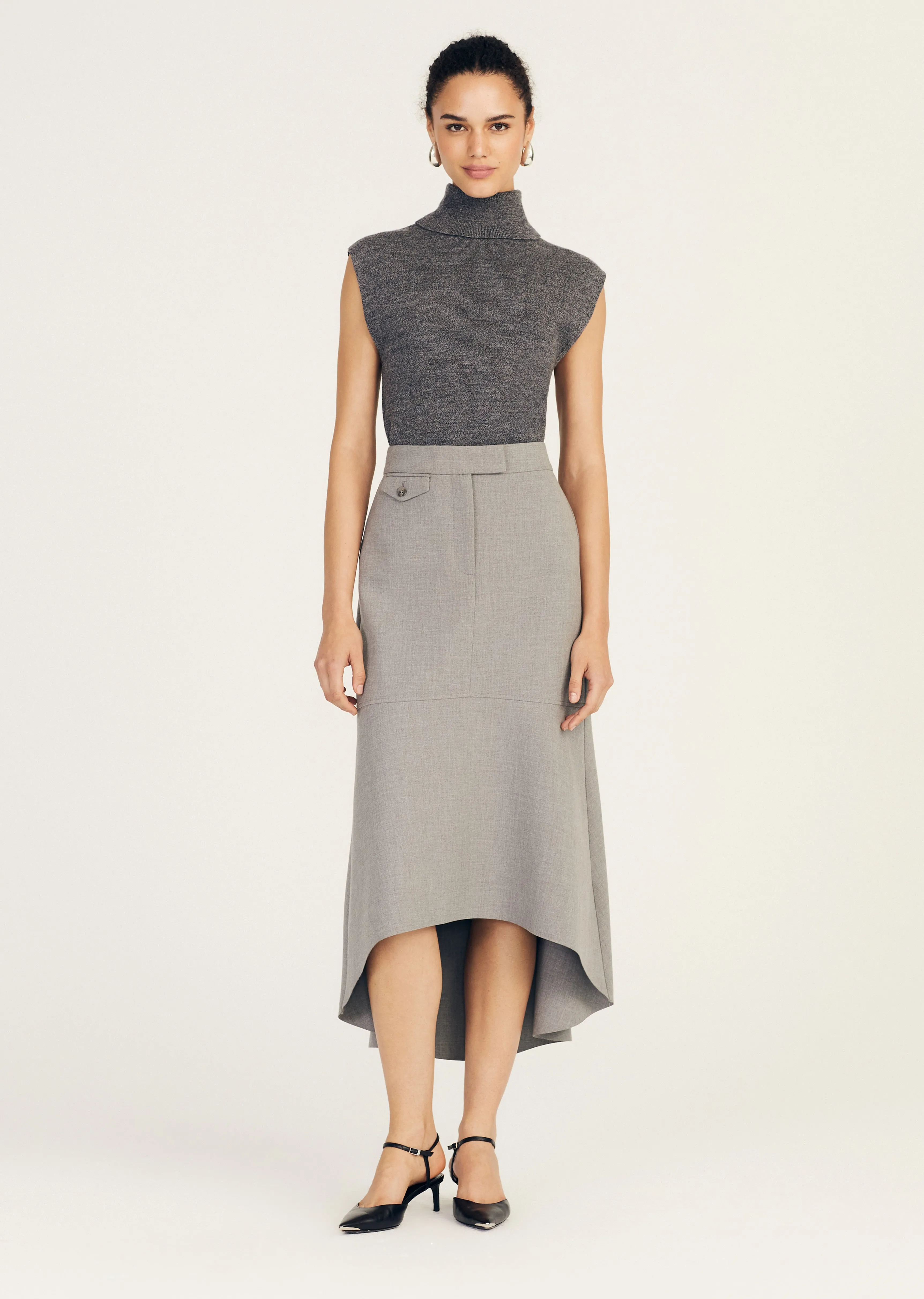 Contro Turtleneck Knit Vest - Grey Melange sold by Derek Lam product image thumbnail 2