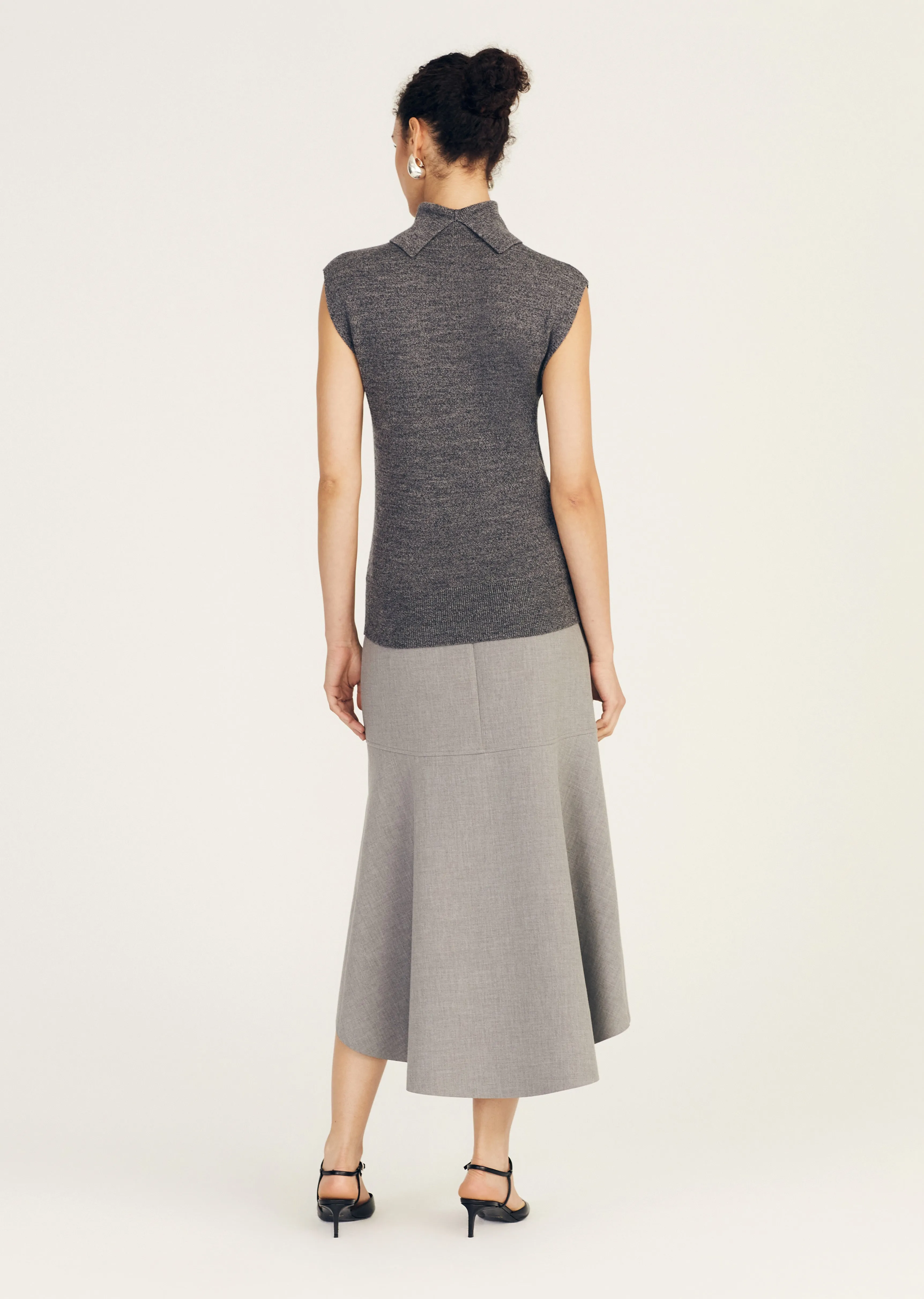 Contro Turtleneck Knit Vest - Grey Melange sold by Derek Lam product image thumbnail 4