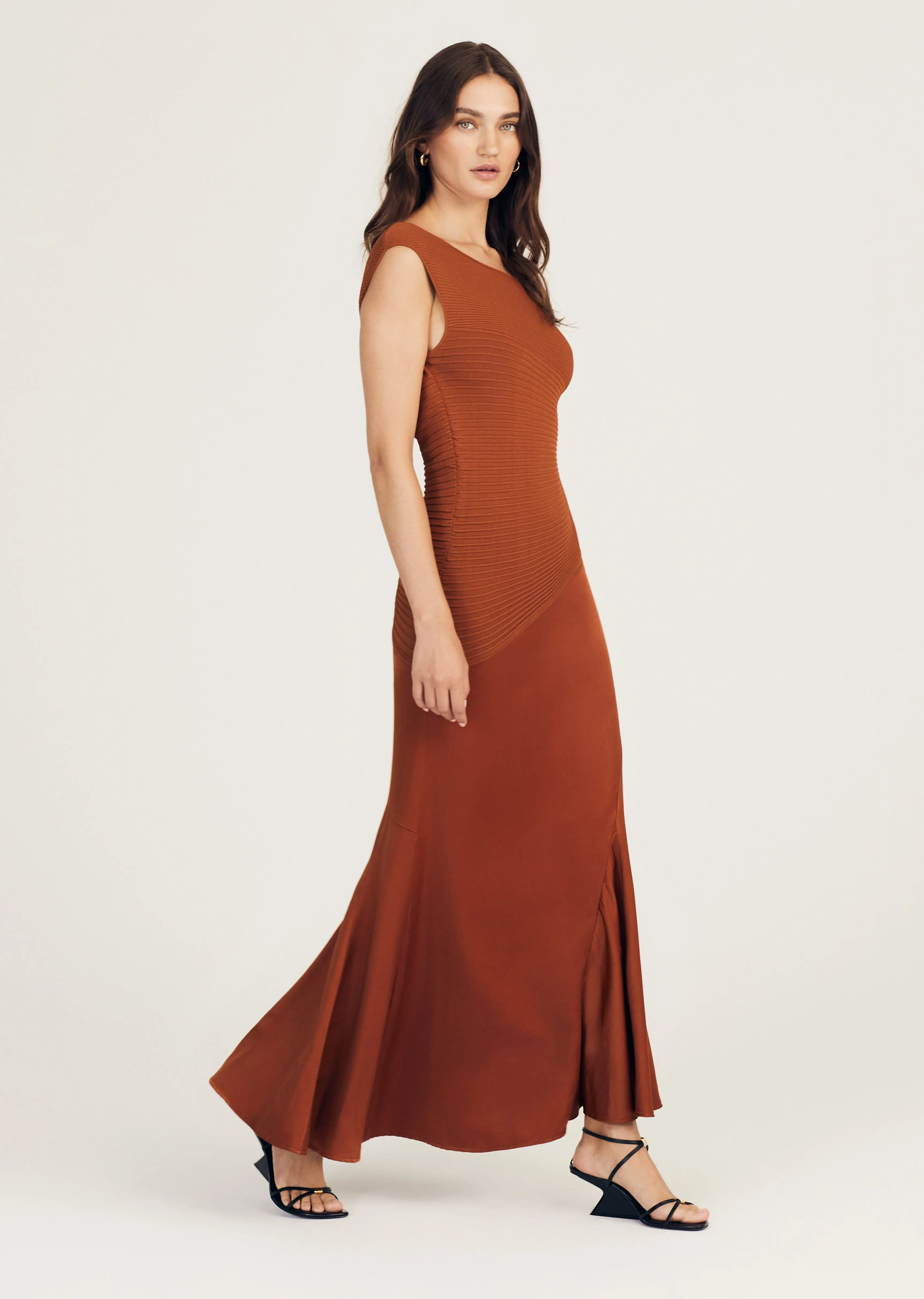 Madeline Mixed Media Dress - Copper sold by Derek Lam product image thumbnail 2