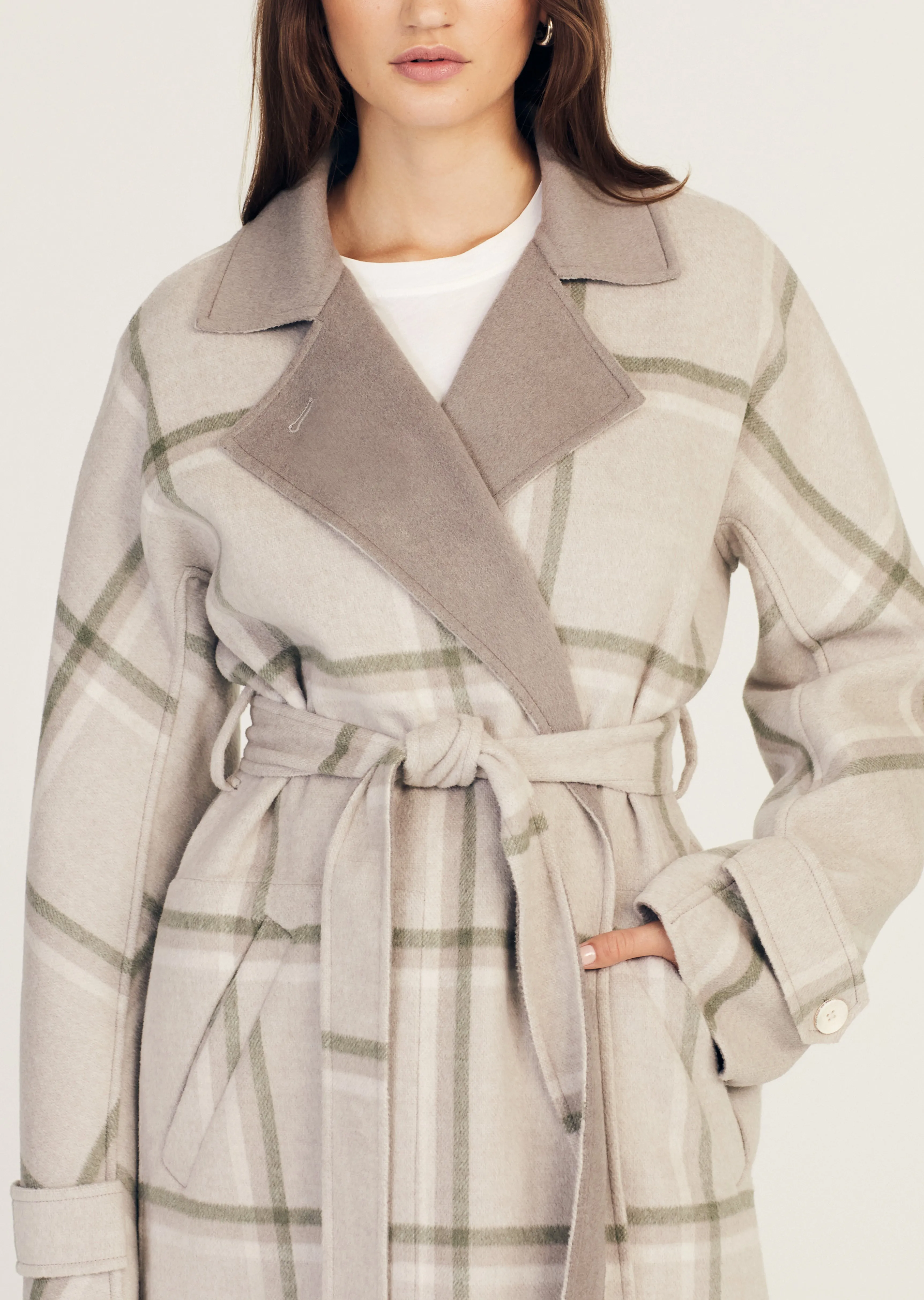 Leone Reversible Double Face Wool Coat - Grey-Sage sold by Derek Lam product image thumbnail 3