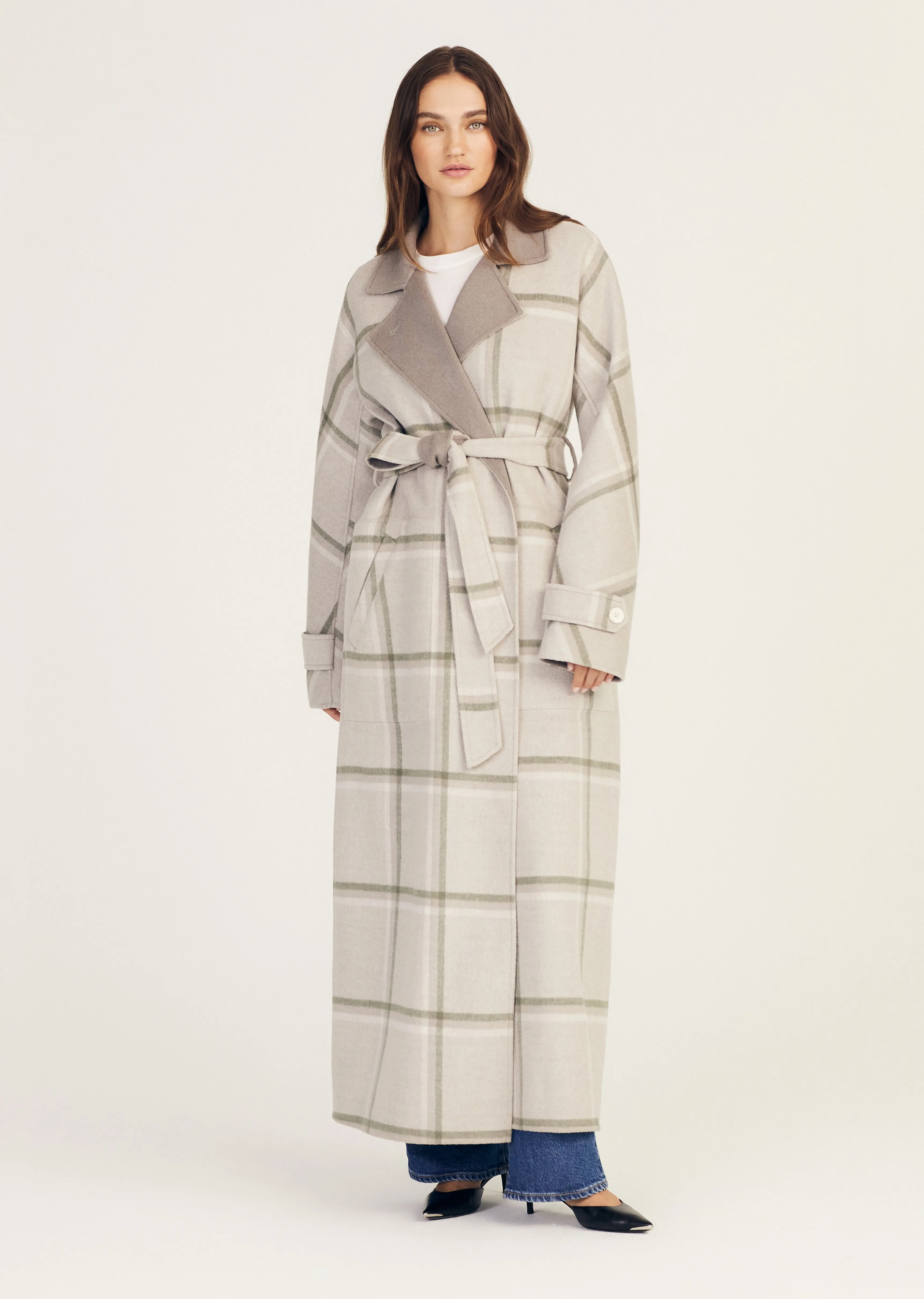 Leone Reversible Double Face Wool Coat - Grey-Sage sold by Derek Lam