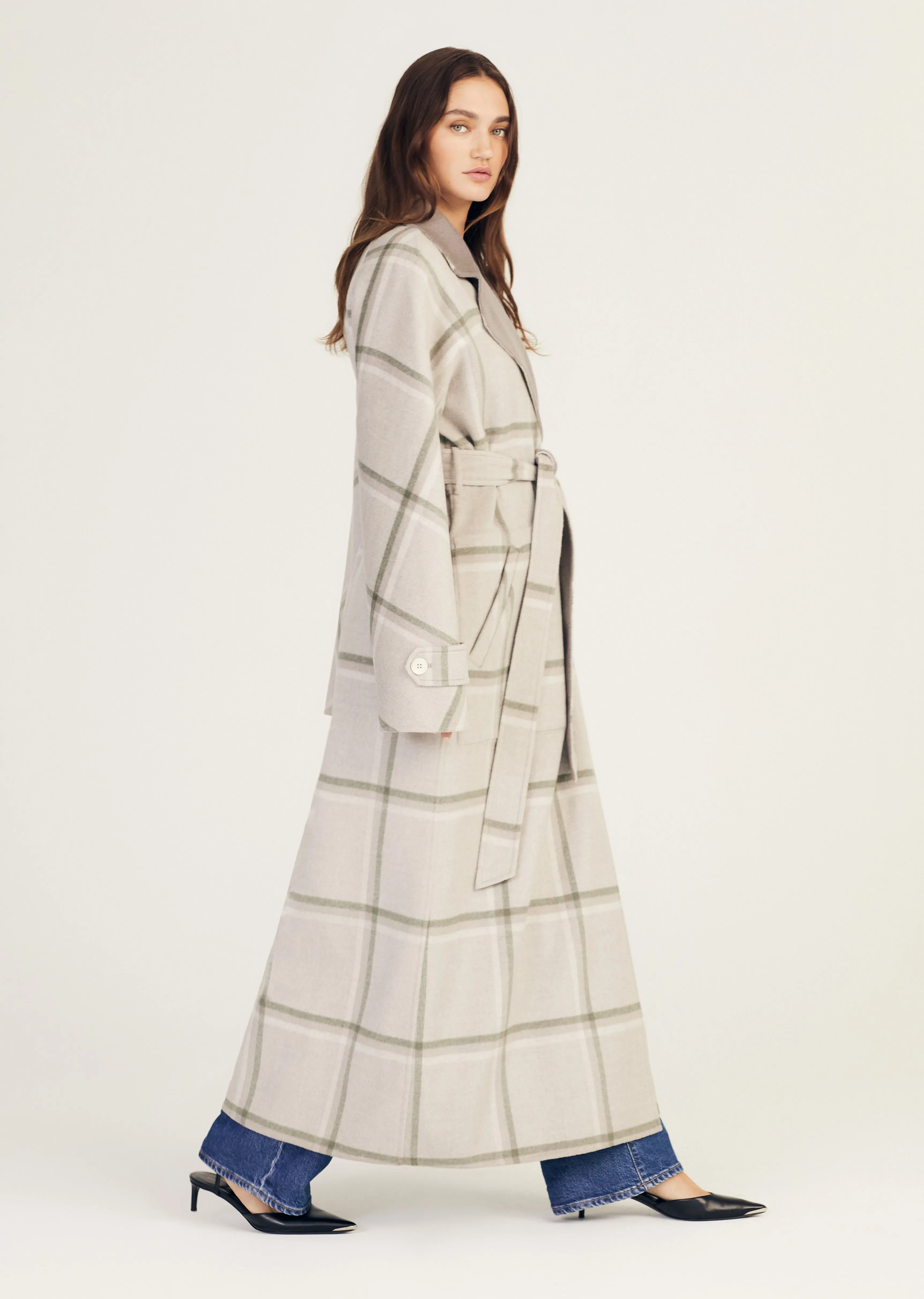 Leone Reversible Double Face Wool Coat - Grey-Sage sold by Derek Lam product image thumbnail 4
