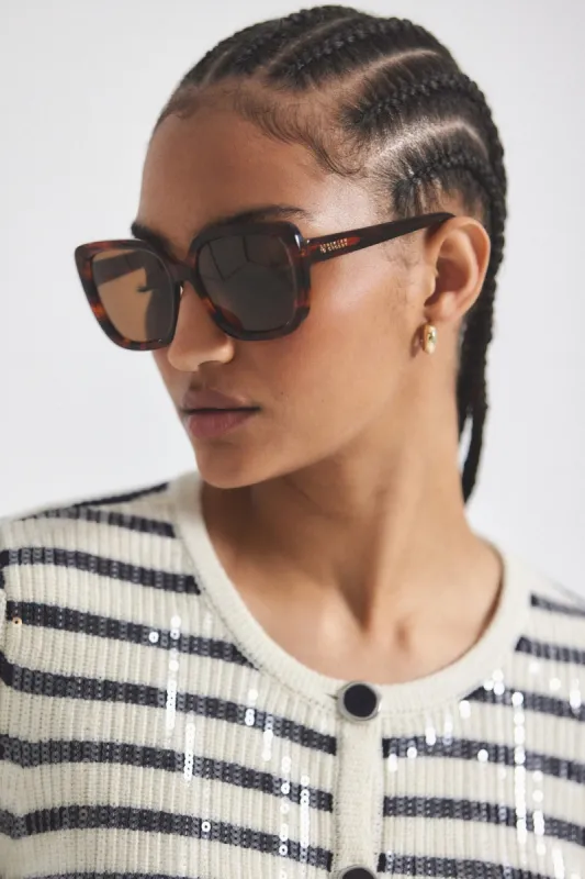 River Square Oversized Sunglasses - Tiger Stripe sold by Derek Lam