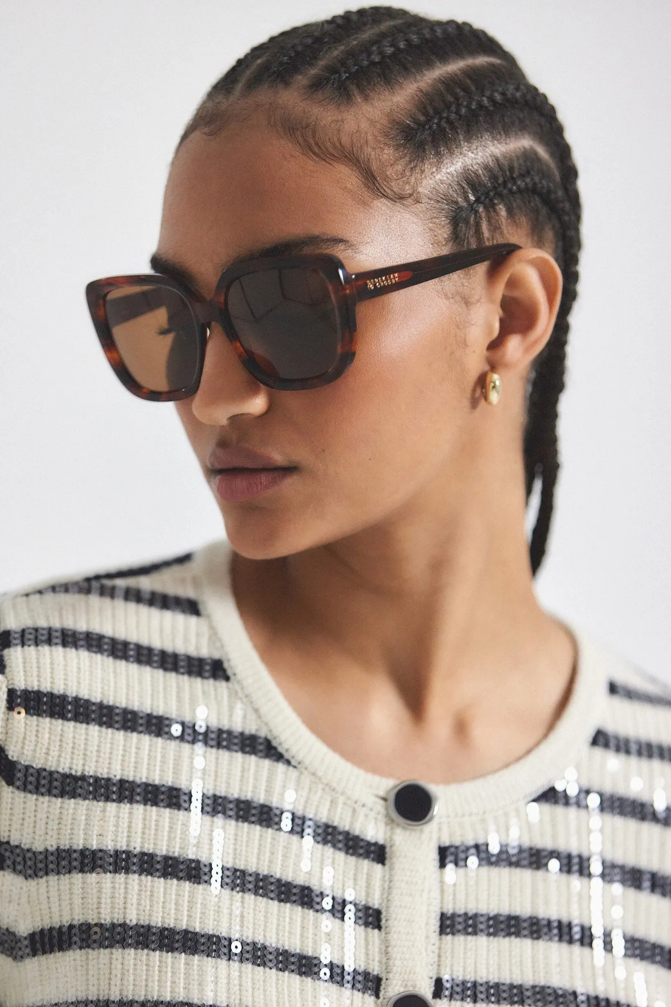 River Square Oversized Sunglasses - Tiger Stripe sold by Derek Lam