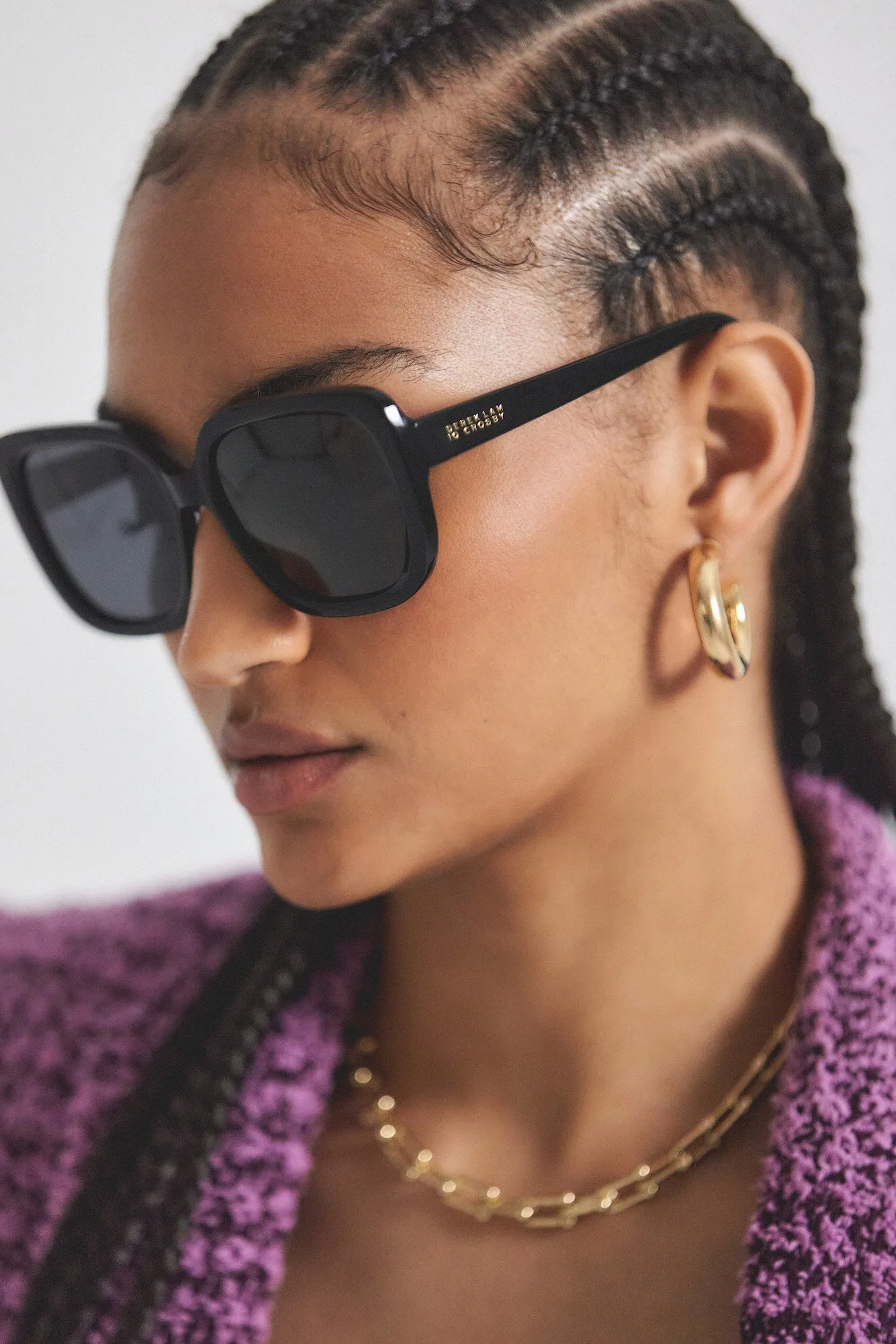 River Square Oversized Sunglasses - Black sold by Derek Lam