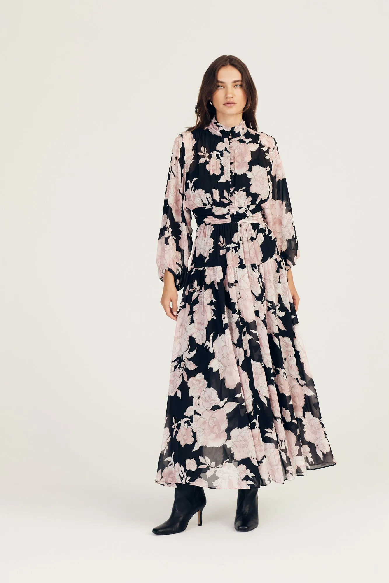 Jolie Midi Dress - Oyster Pink-Bordelaise sold by Derek Lam