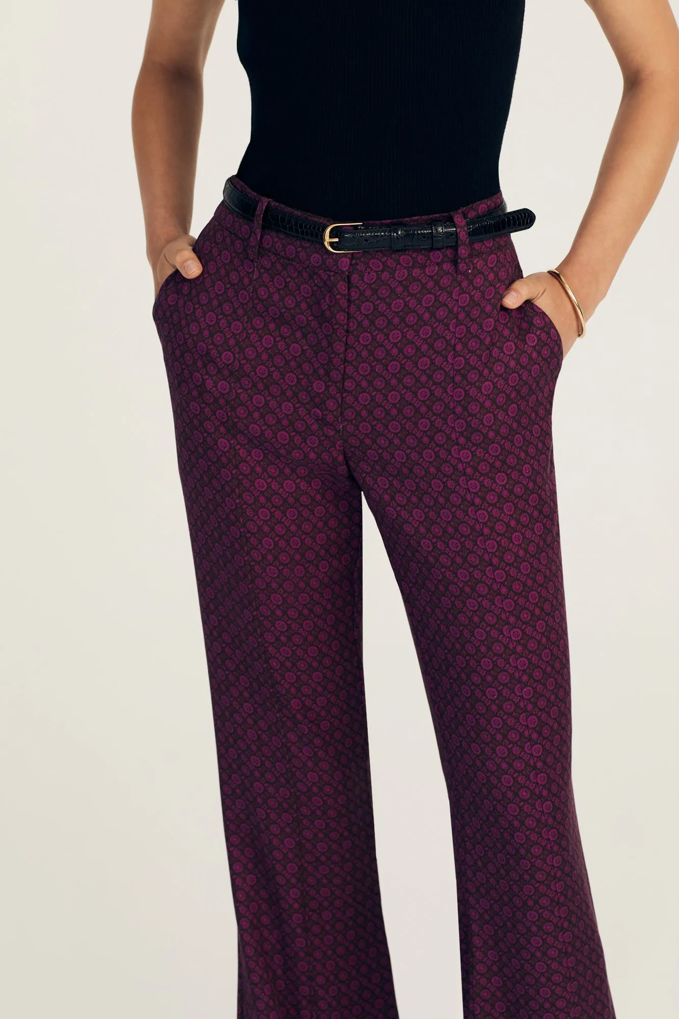 Cami High Rise Flare Pant - Bordelaise Multi sold by Derek Lam product image thumbnail 3