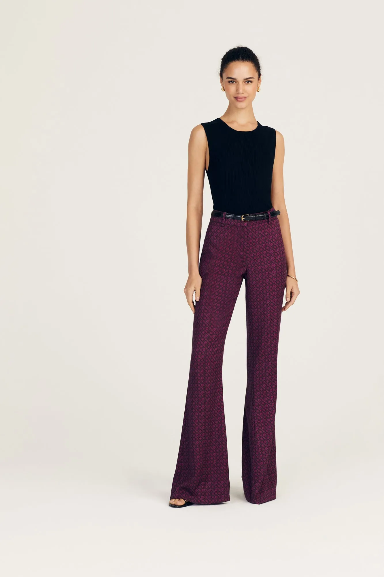 Cami High Rise Flare Pant - Bordelaise Multi sold by Derek Lam product image thumbnail 2
