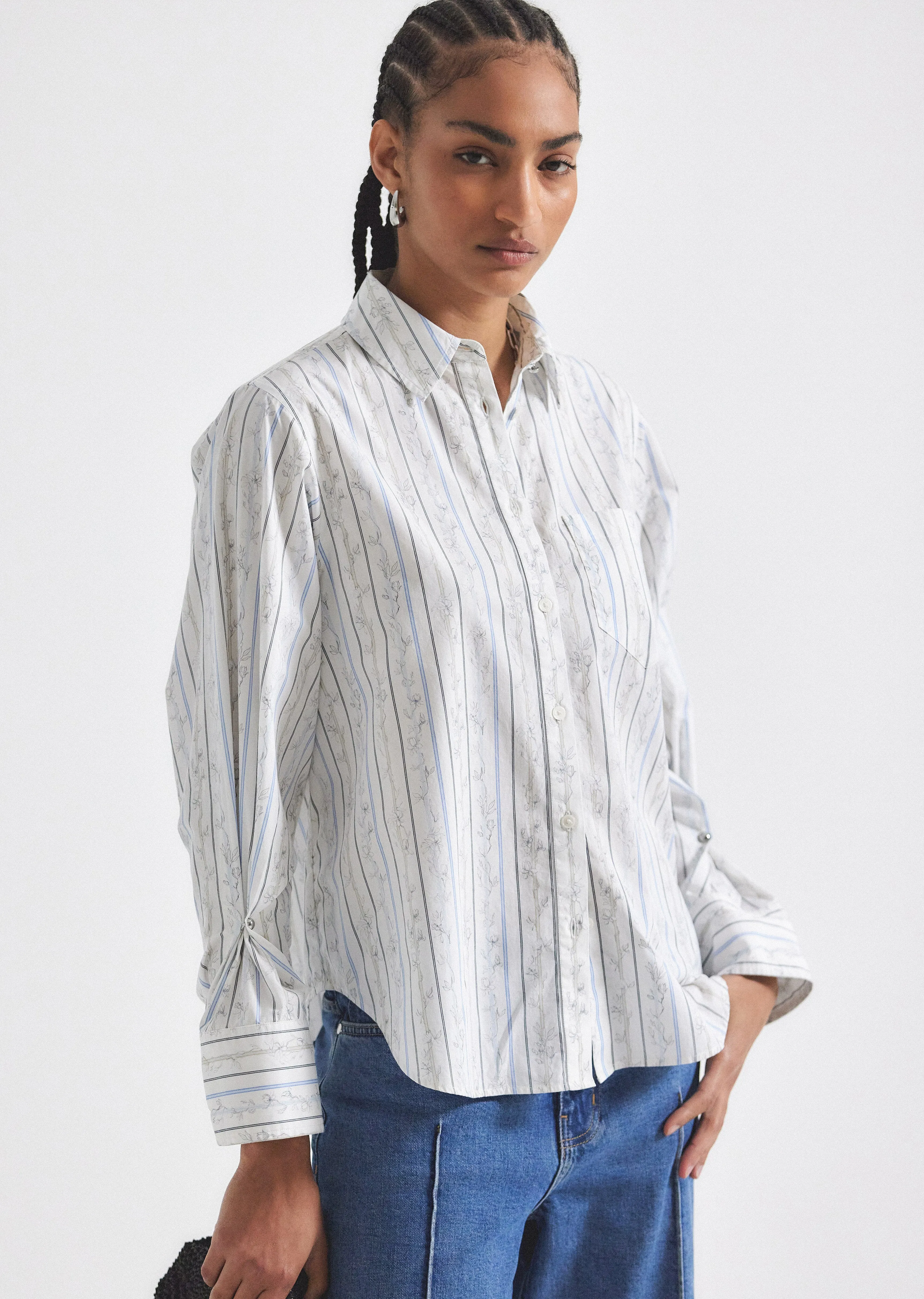 Wesley Shirt - White Multi sold by Derek Lam product image thumbnail 2