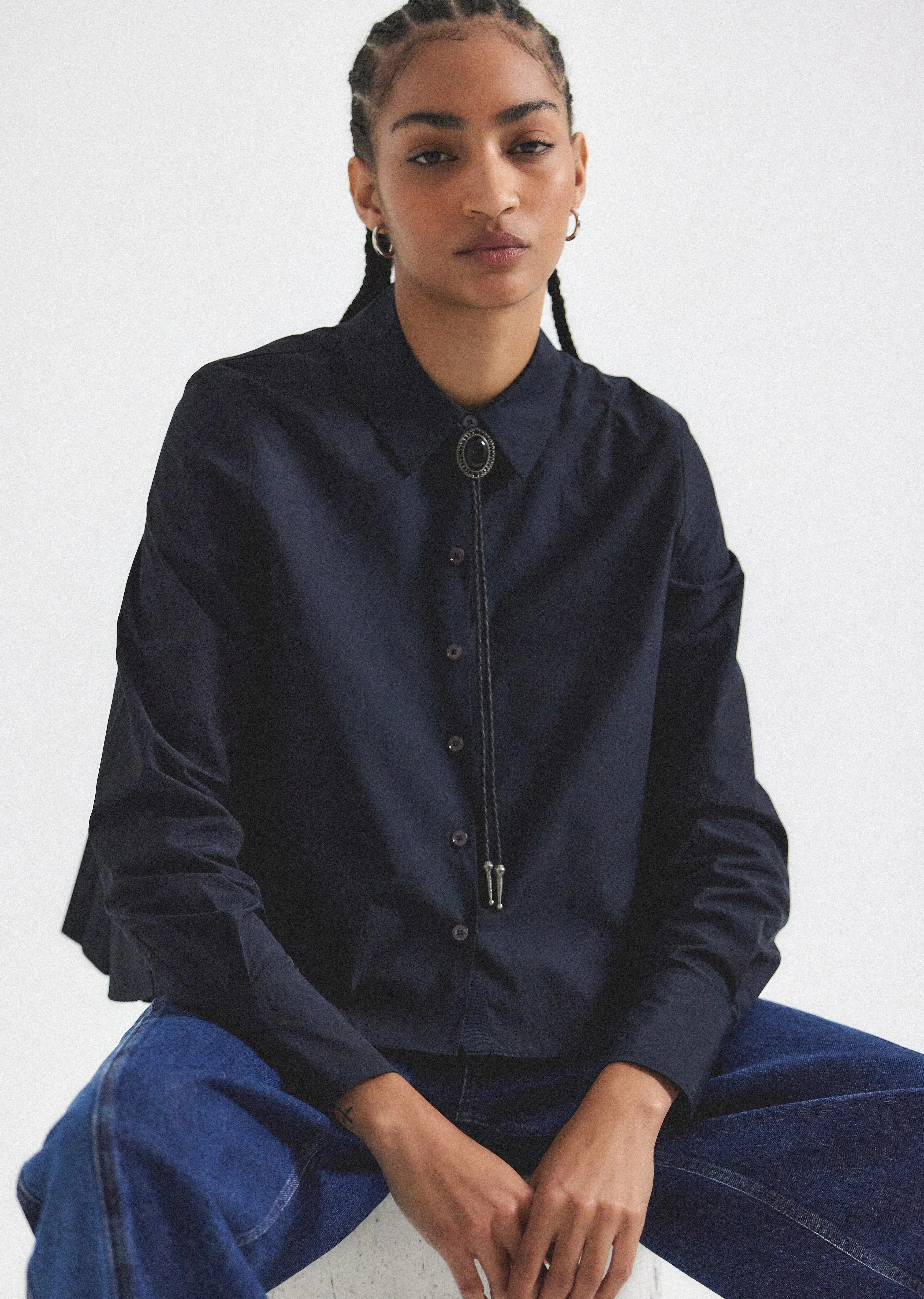 Aria Shirt - Midnight sold by Derek Lam