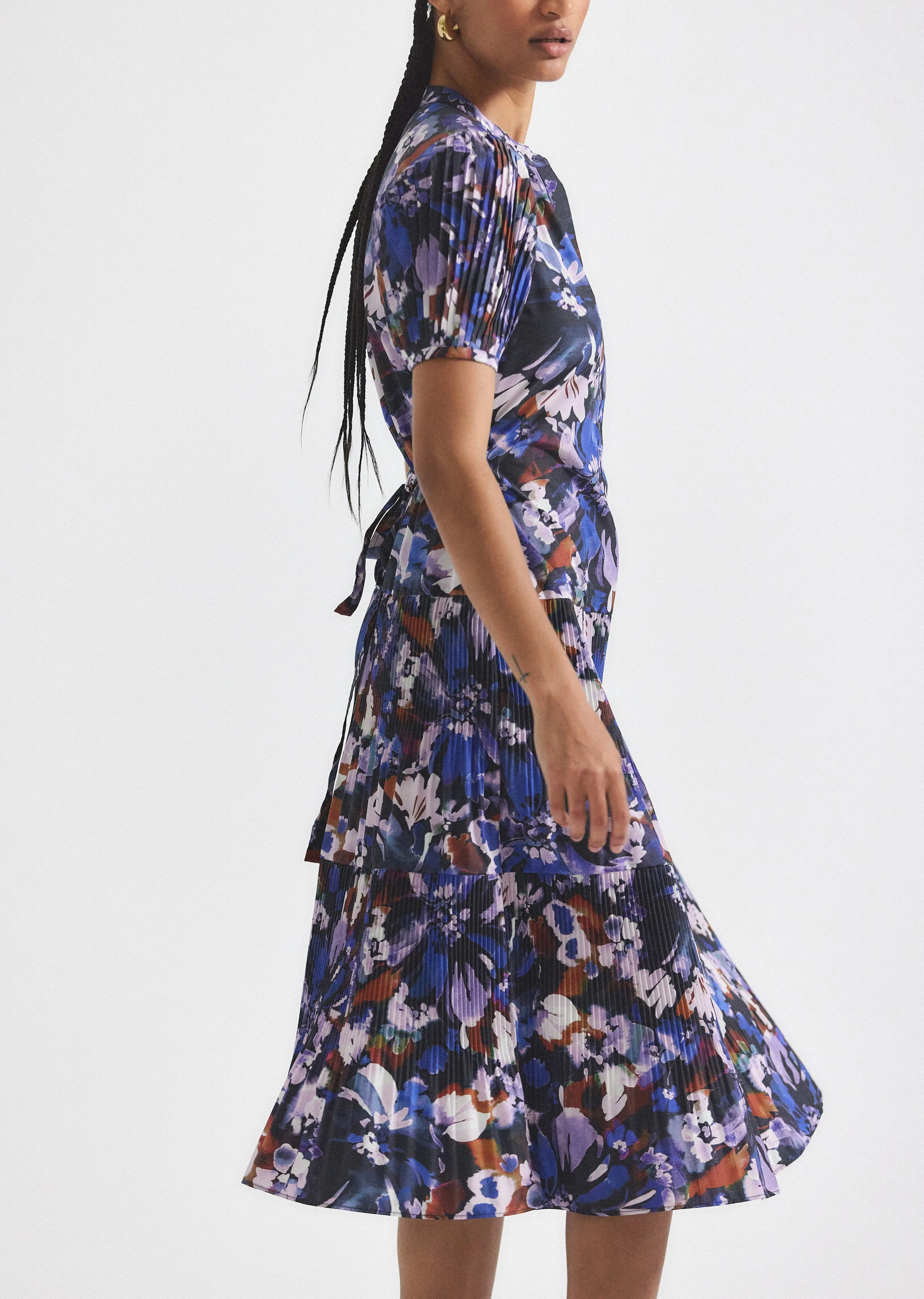 Alexandra Puff Sleeve Shirt Midi Dress - Topaz Multi sold by Derek Lam product image thumbnail 4