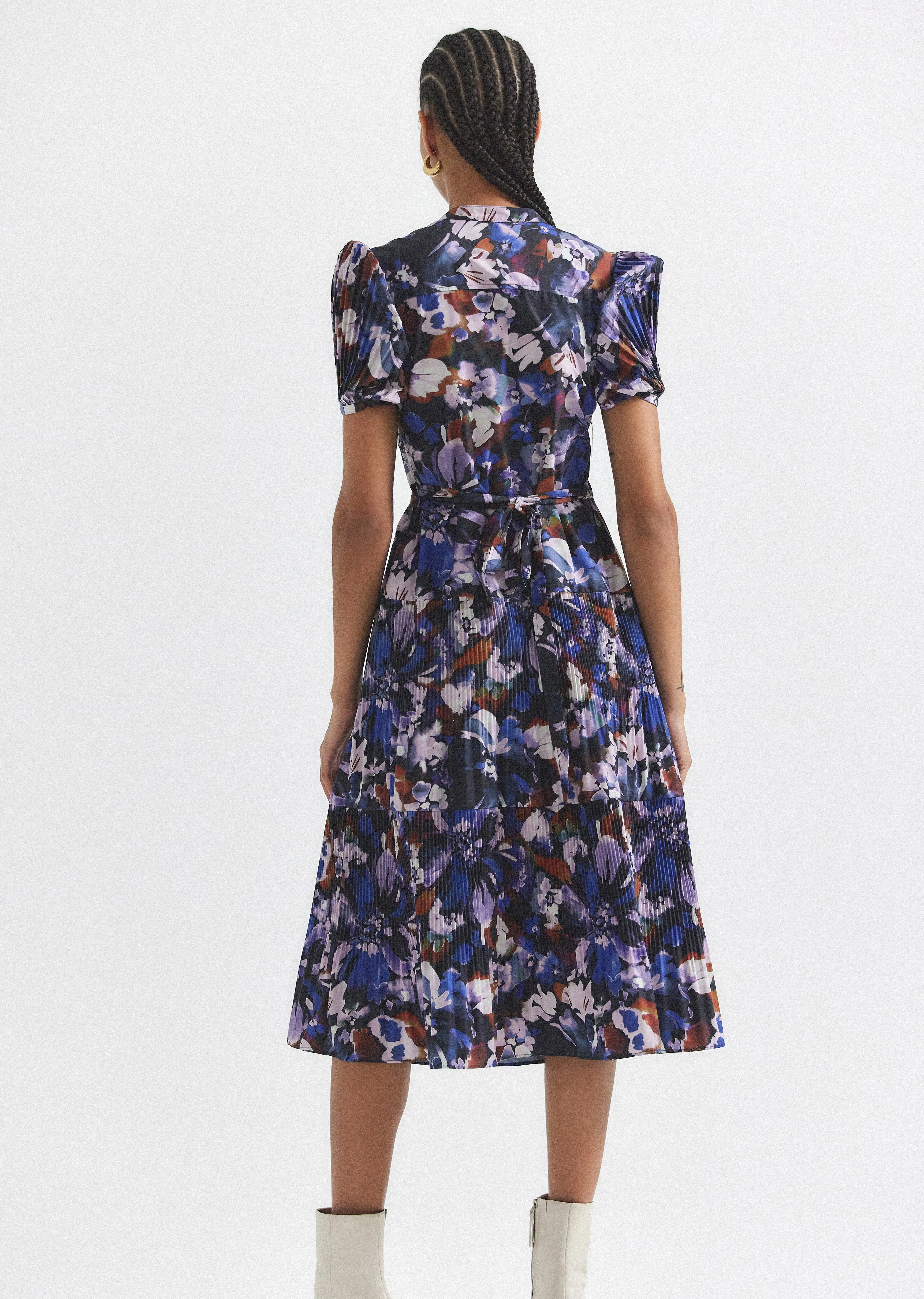 Alexandra Puff Sleeve Shirt Midi Dress - Topaz Multi sold by Derek Lam product image thumbnail 5