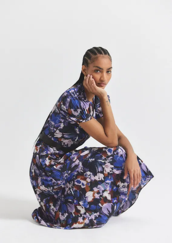 Alexandra Puff Sleeve Shirt Midi Dress - Topaz Multi sold by Derek Lam