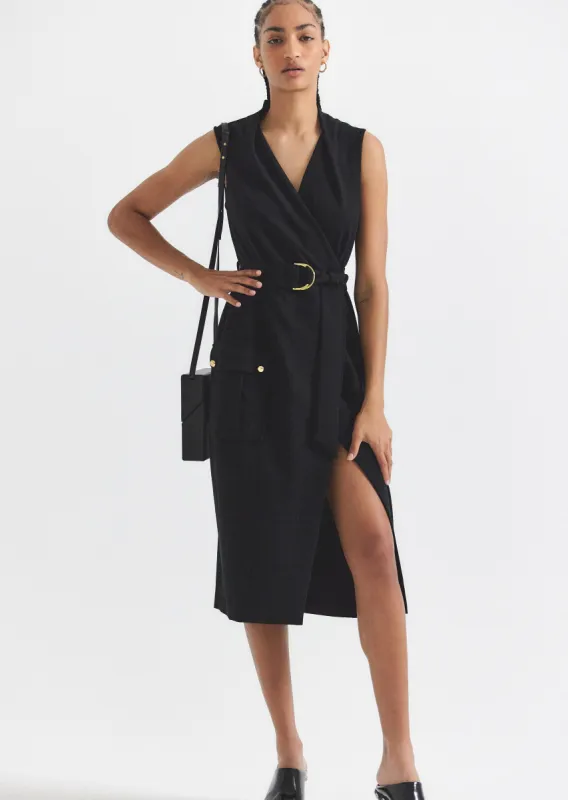 Alana Utility Dress - Black made by Derek Lam