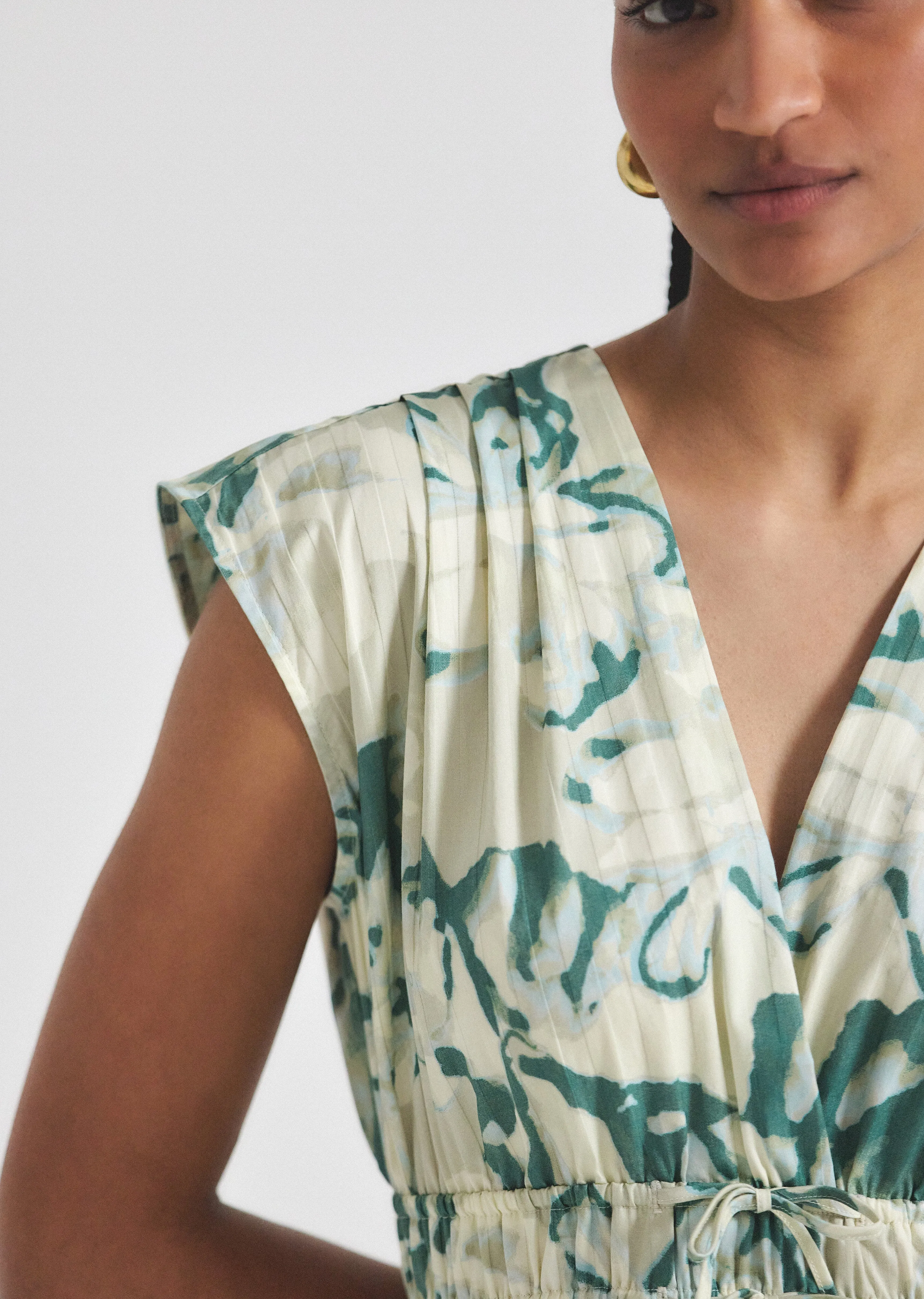 Tora V-Neck Dress - Juniper Multi sold by Derek Lam product image thumbnail 3