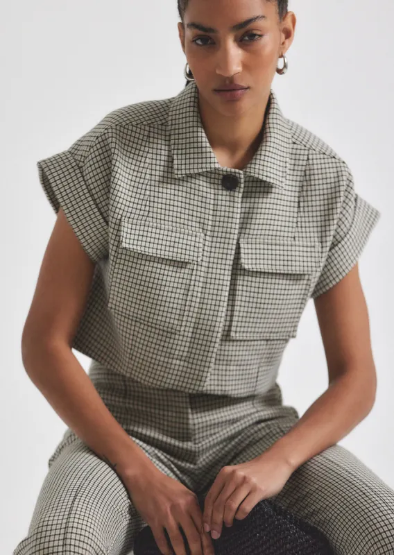 Nicolas Short Sleeve Jacket - Biscuit Multi sold by Derek Lam