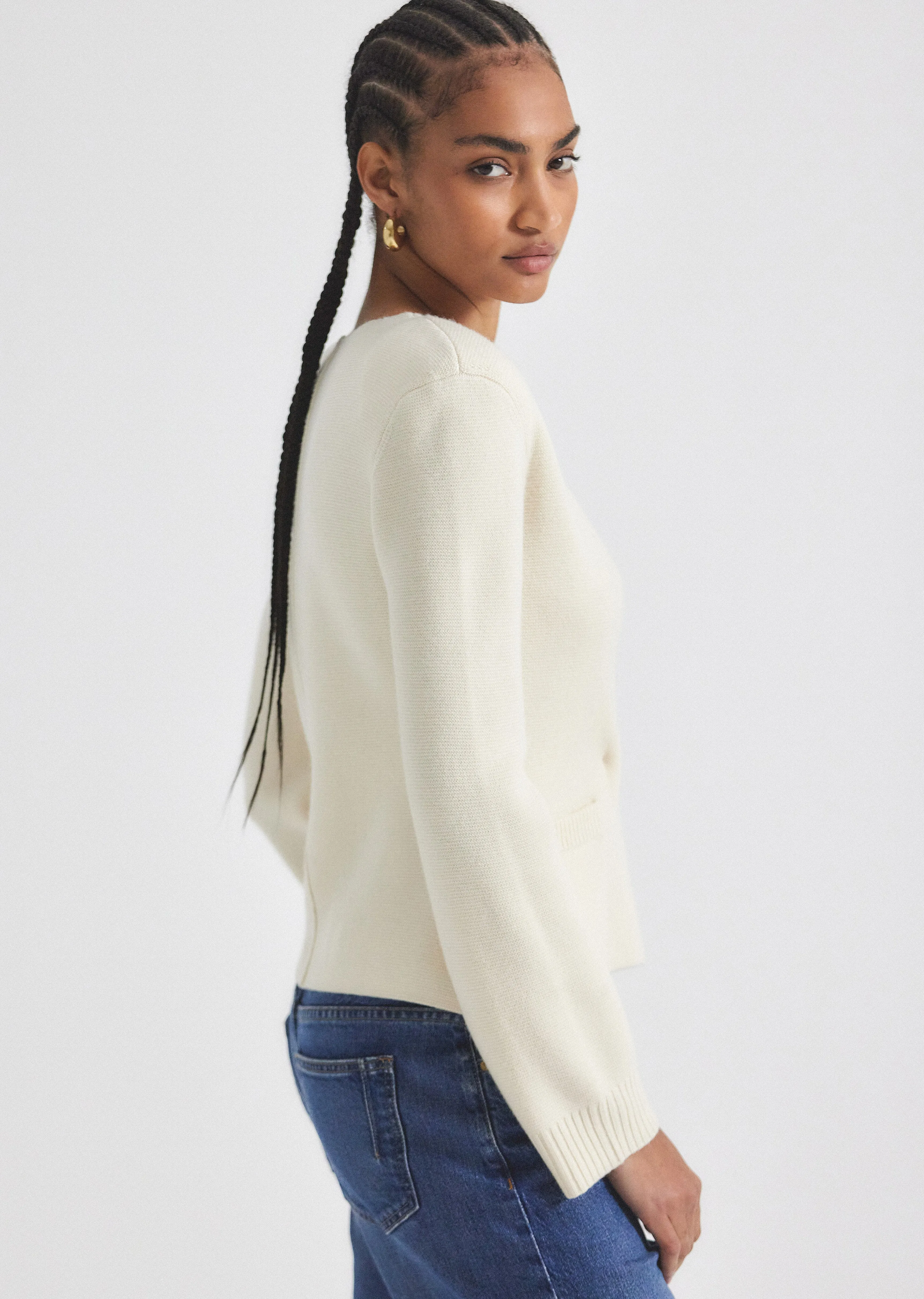 Minta Cardigan - Blanc de Blanc sold by Derek Lam product image thumbnail 4