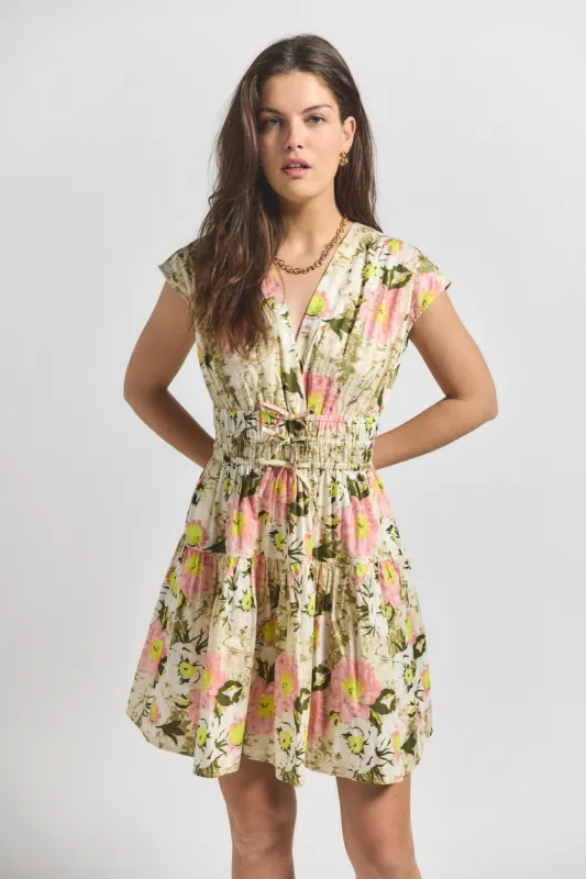 Tora V-Neck Dress - Safari Multi sold by Derek Lam