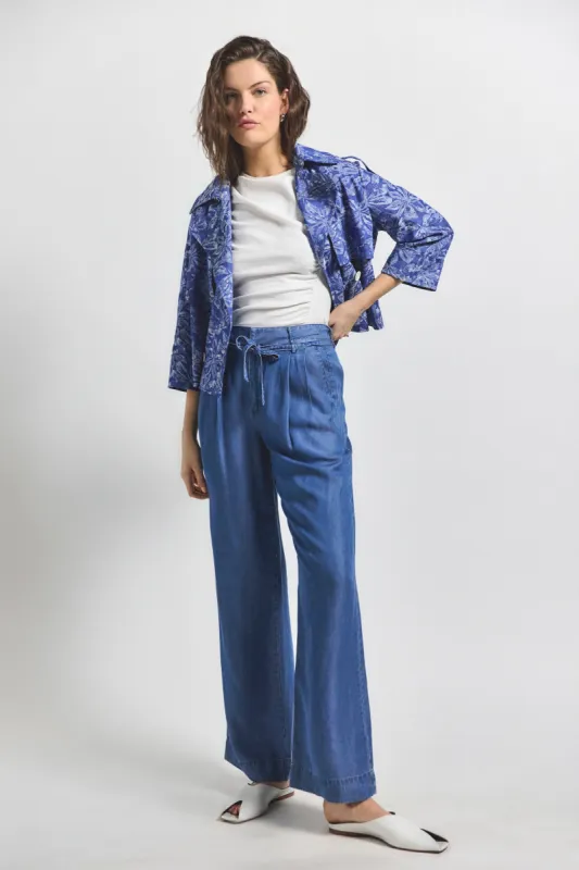 Felicity Pleated Tie Pant - Murray made by Derek Lam