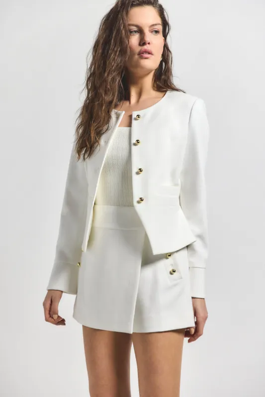 Elizabeth Peplum Jacket - Soft White sold by Derek Lam