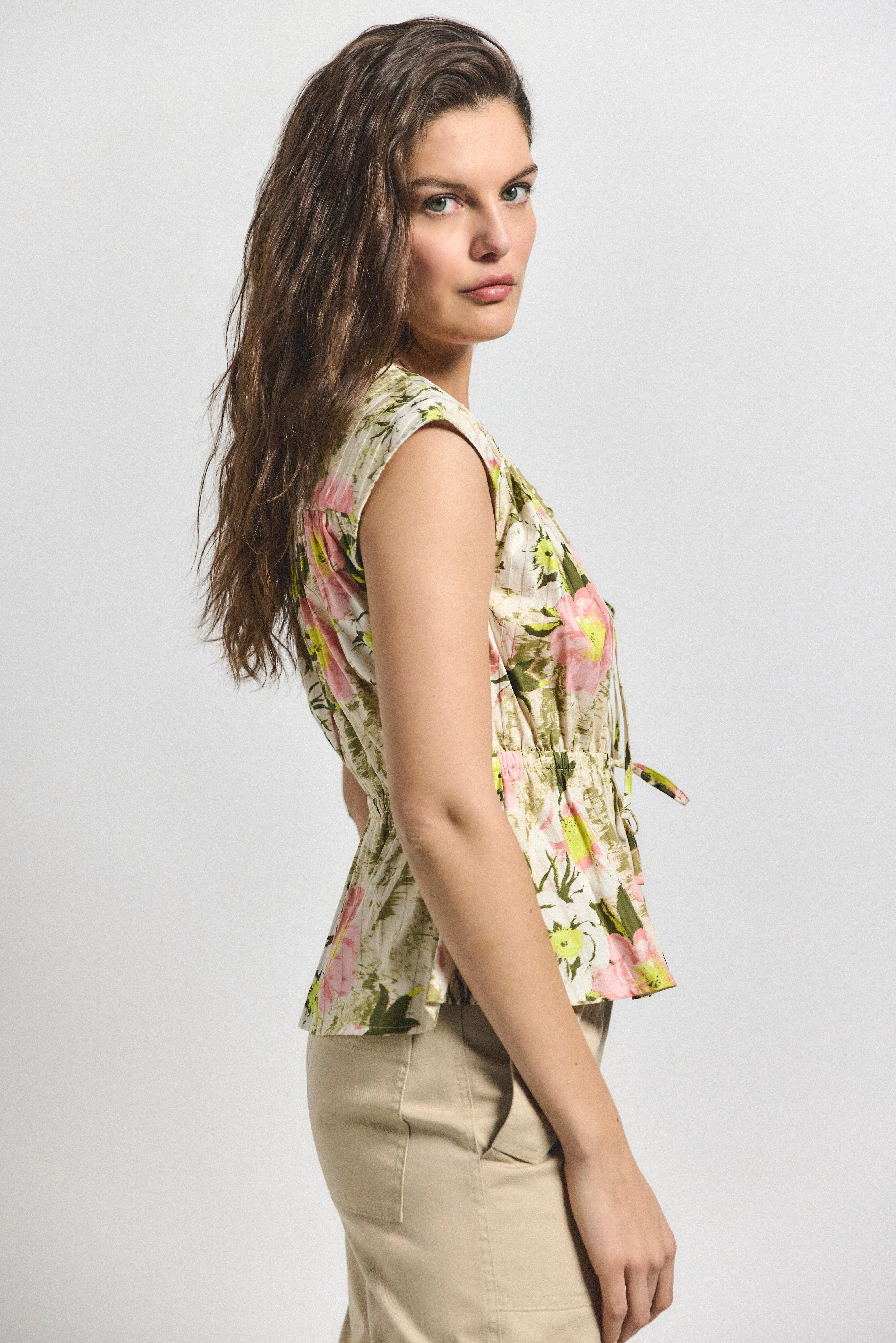 Caroline Double Tie Top - Safari Multi sold by Derek Lam product image thumbnail 3