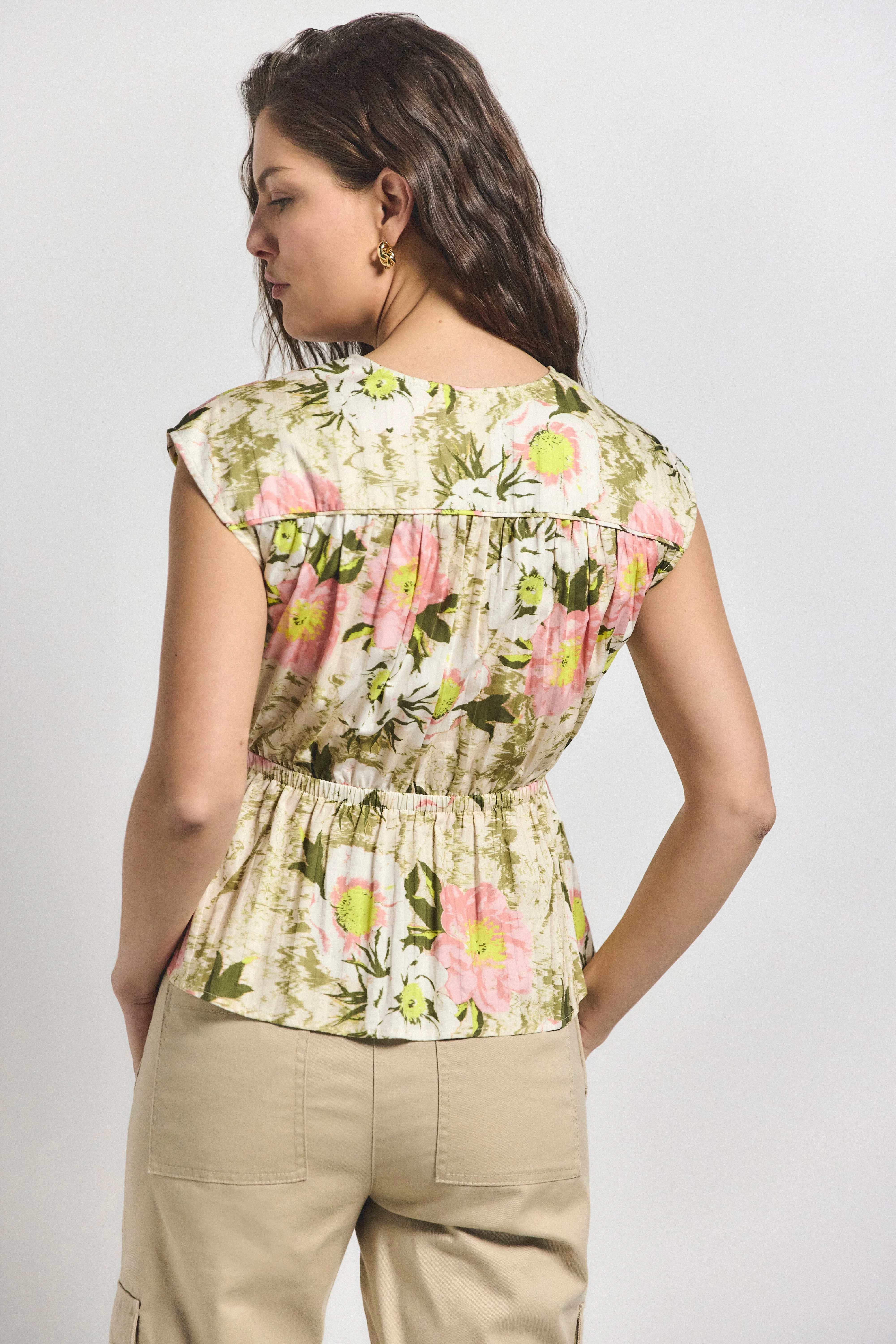 Caroline Double Tie Top - Safari Multi sold by Derek Lam product image thumbnail 4