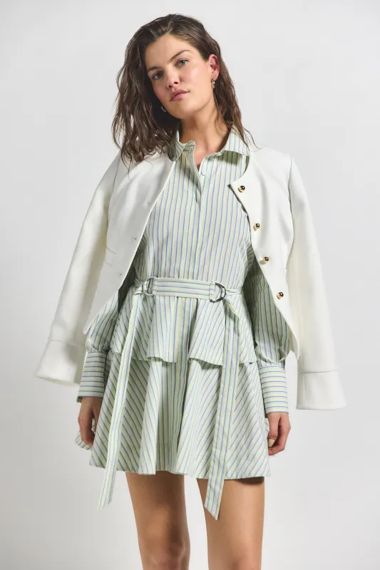 Katherine Belted Button Down Dress - Electric Multi sold by Derek Lam