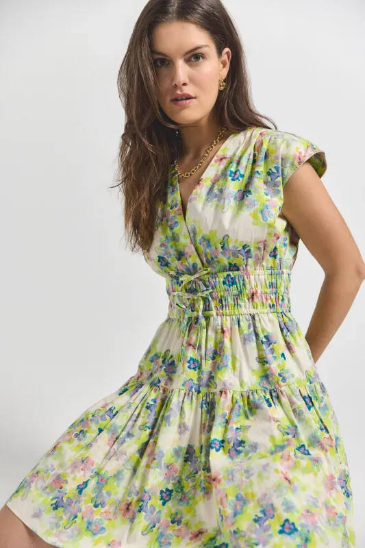 Tora V-Neck Dress - Euphorbia Multi sold by Derek Lam