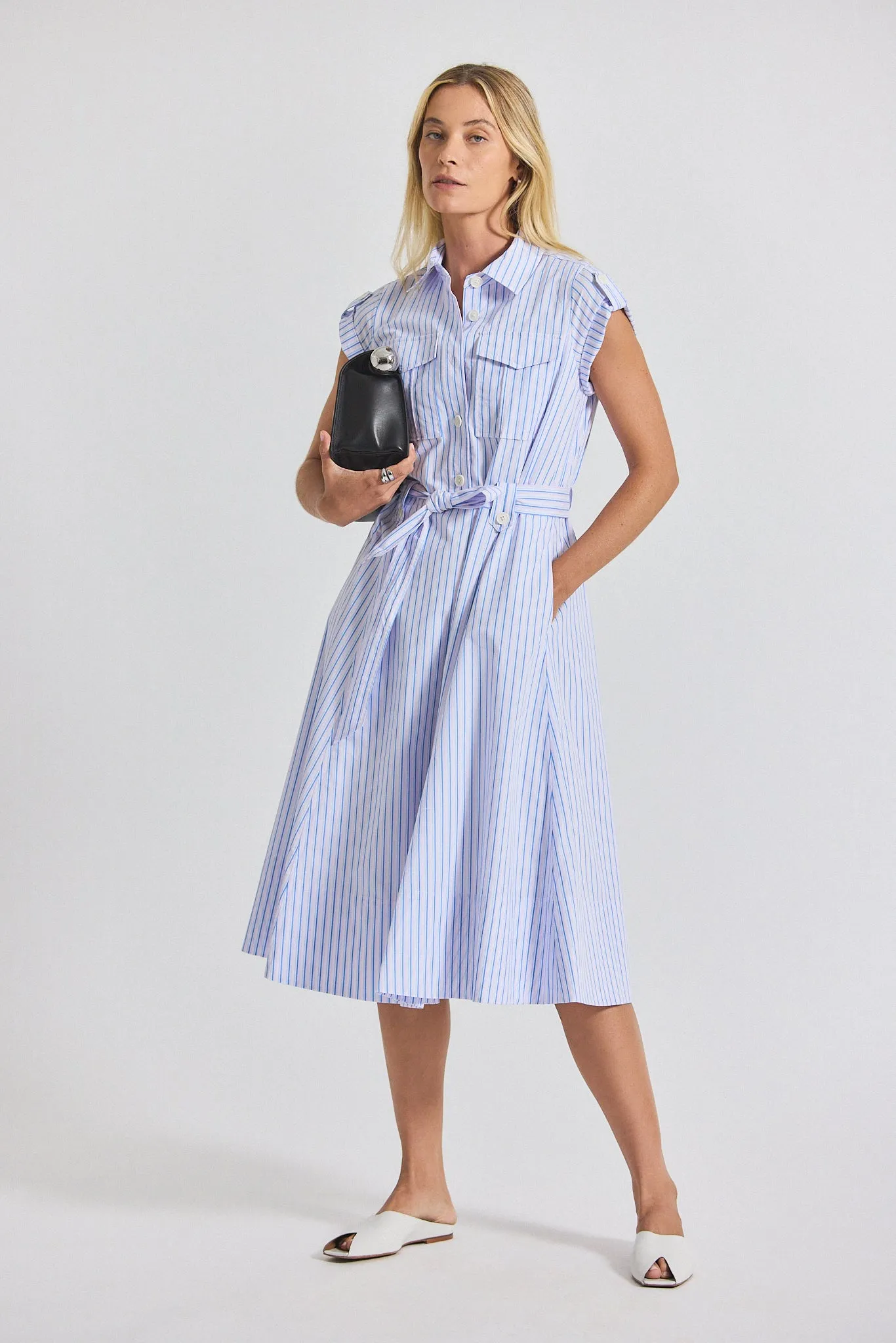 Kayla Dress - Blue Multi sold by Derek Lam