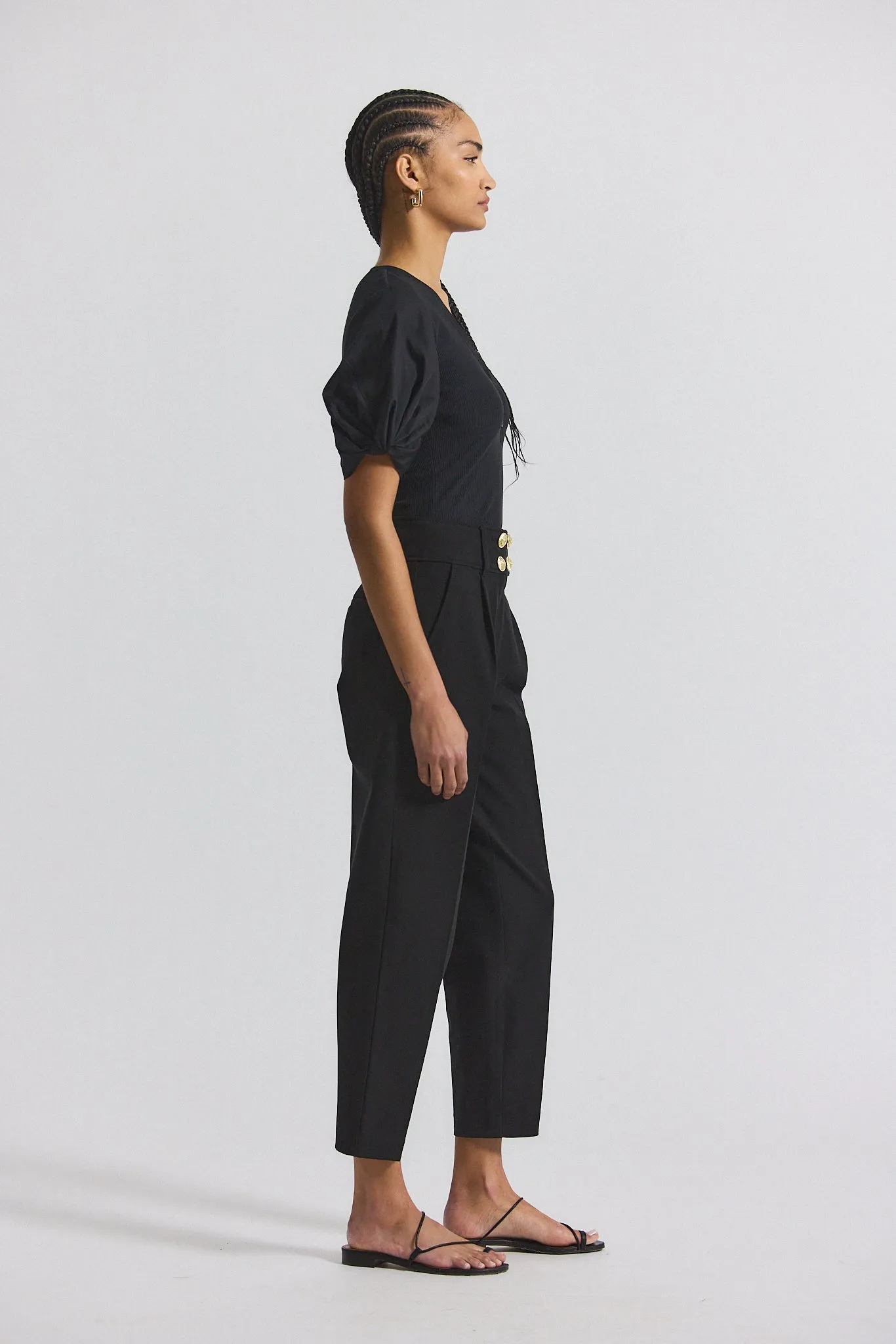Leonie Pleated Tapered Pant - Black sold by Derek Lam product image thumbnail 2