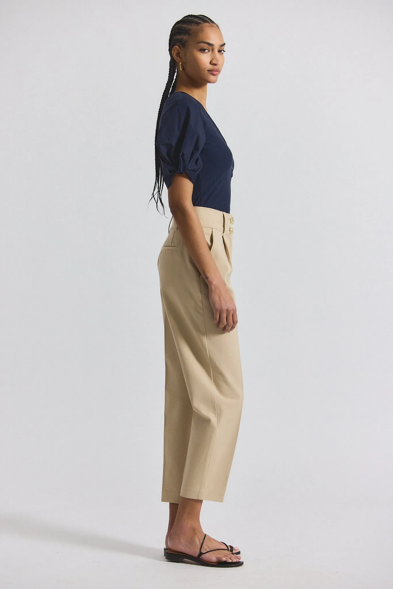 Leonie Pleated Tapered Pant - Safari sold by Derek Lam product image thumbnail 2