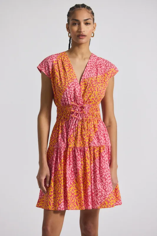 Tora V-Neck Dress - Pink-Marigold sold by Derek Lam