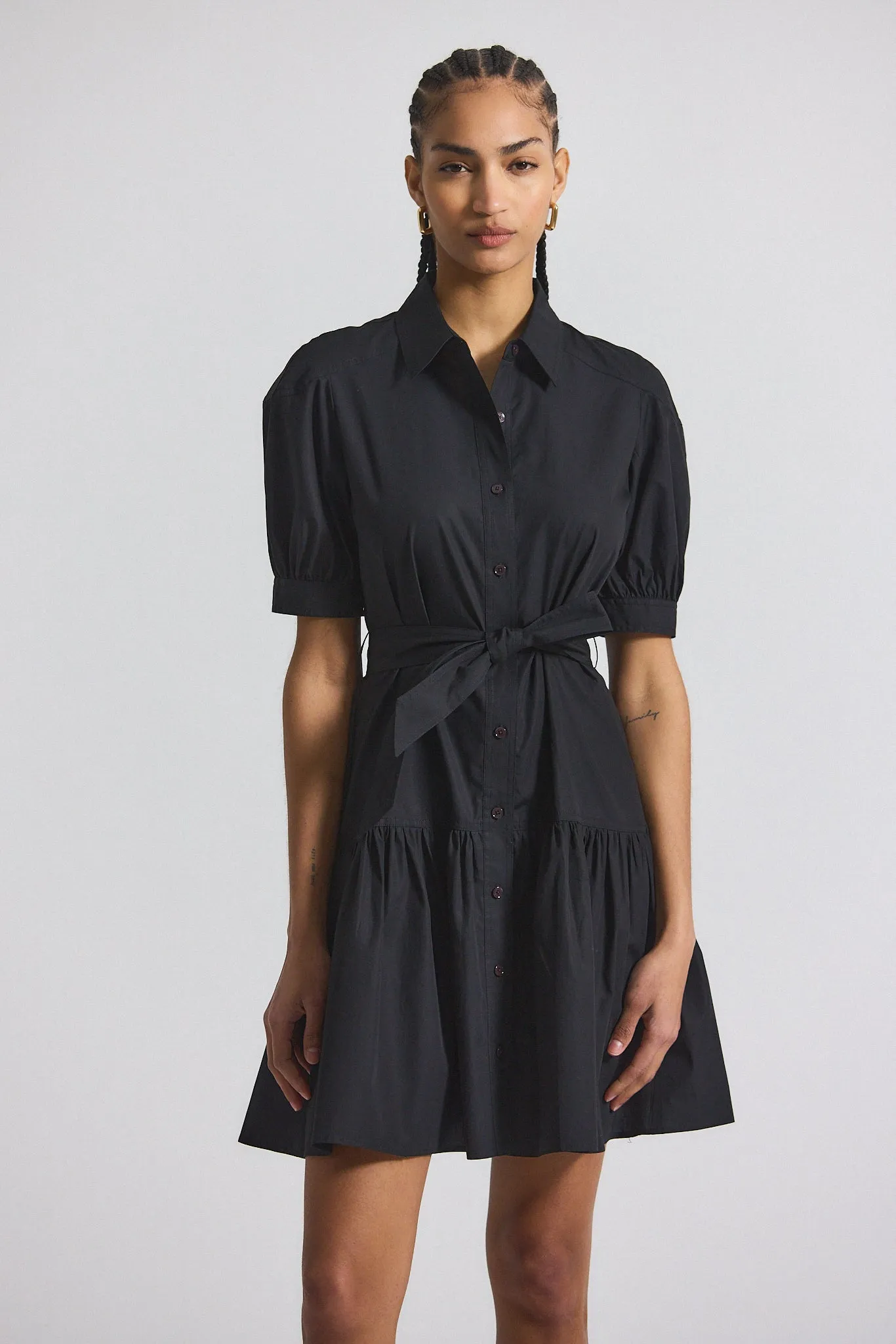 Luma A-Line Shirt Dress - Black sold by Derek Lam