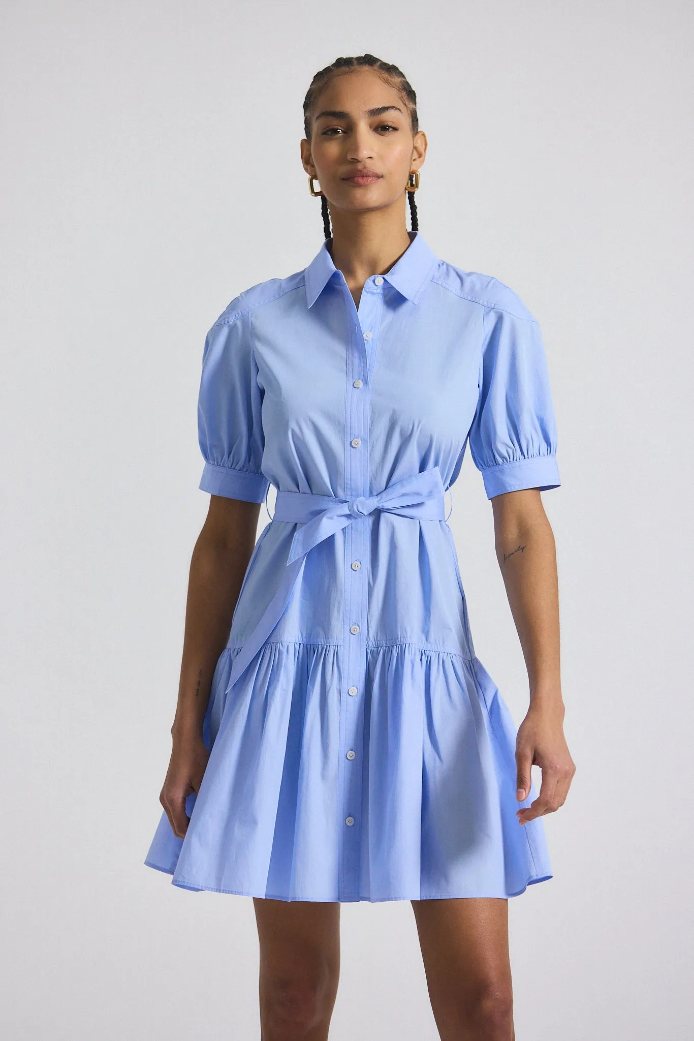 Luma A-Line Shirt Dress - Powder Blue sold by Derek Lam