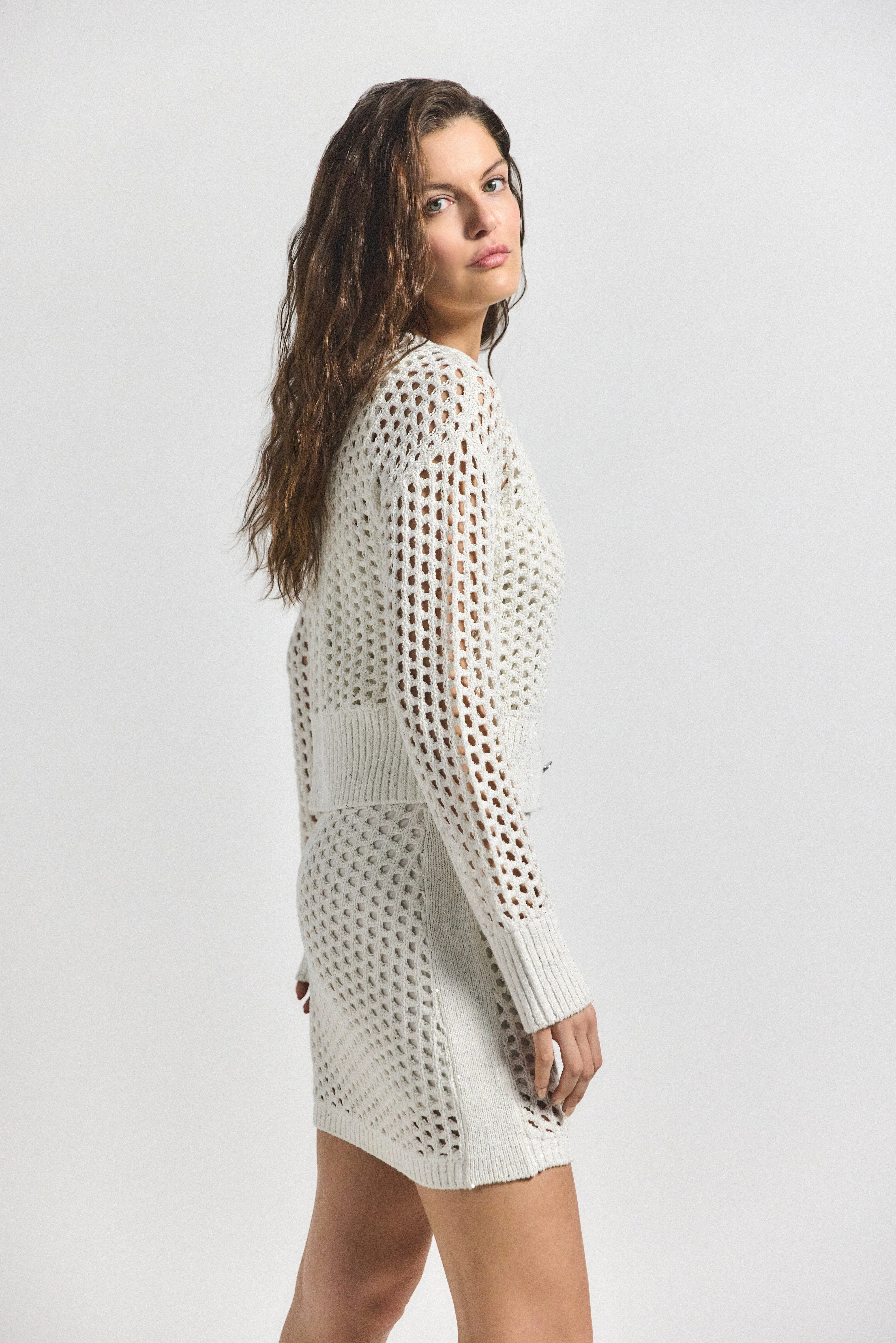 Syvie Crochet Sequin Cardigan - White sold by Derek Lam product image thumbnail 5