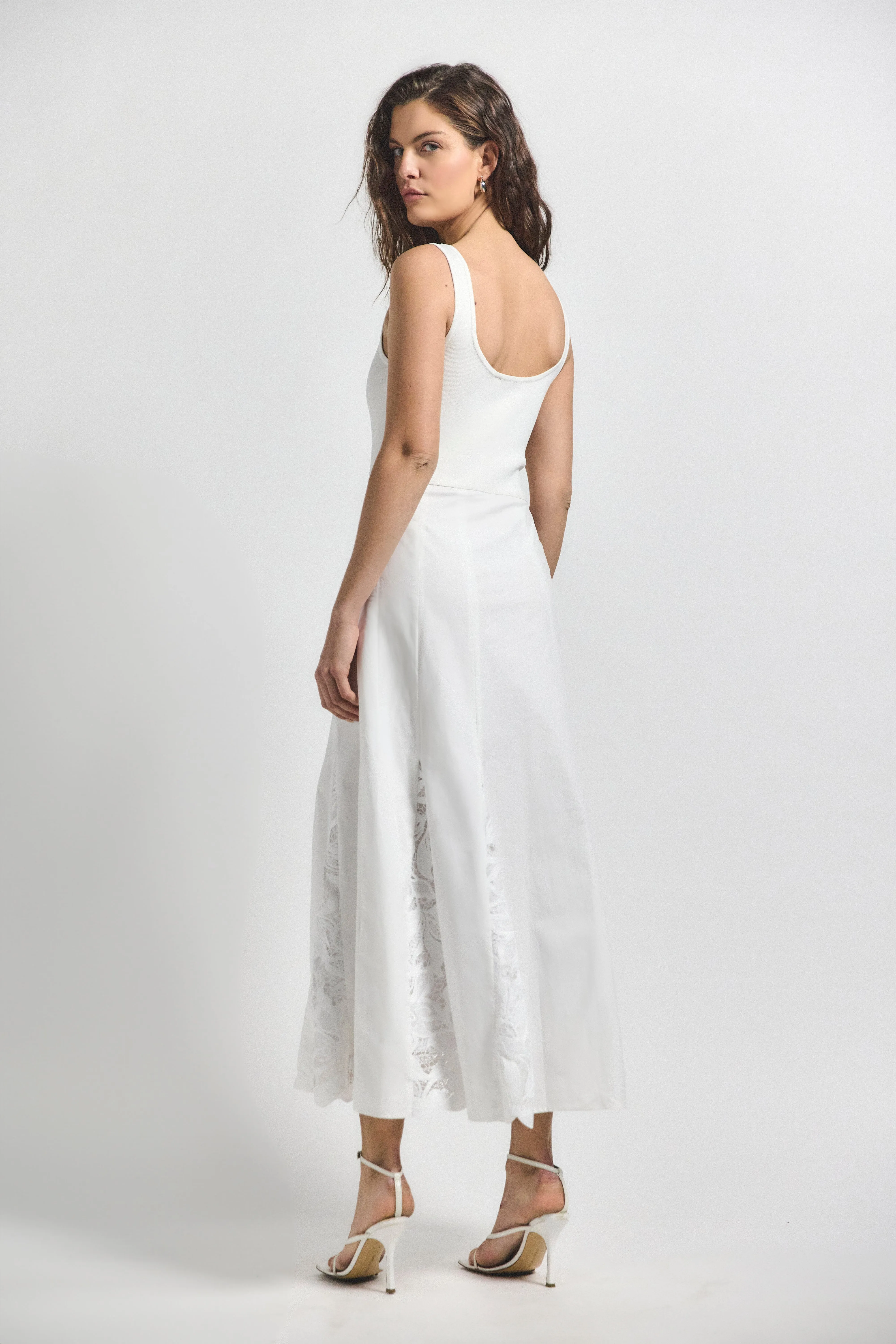 Maeleyse Mixed Media Lace Dress - Soft White sold by Derek Lam product image thumbnail 5