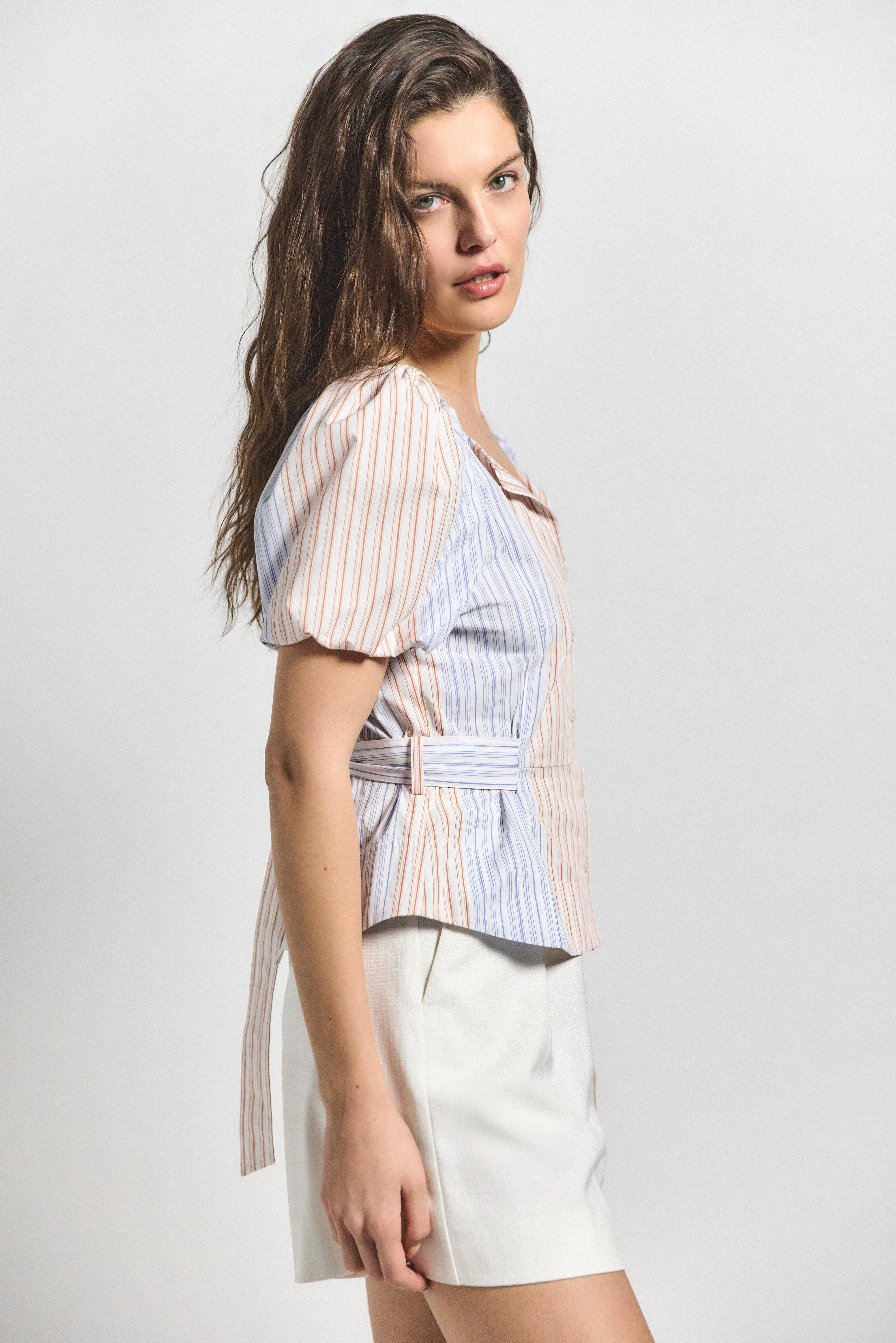 Davina Off The Shoulder Belted Top - Horizon Multi sold by Derek Lam product image thumbnail 3
