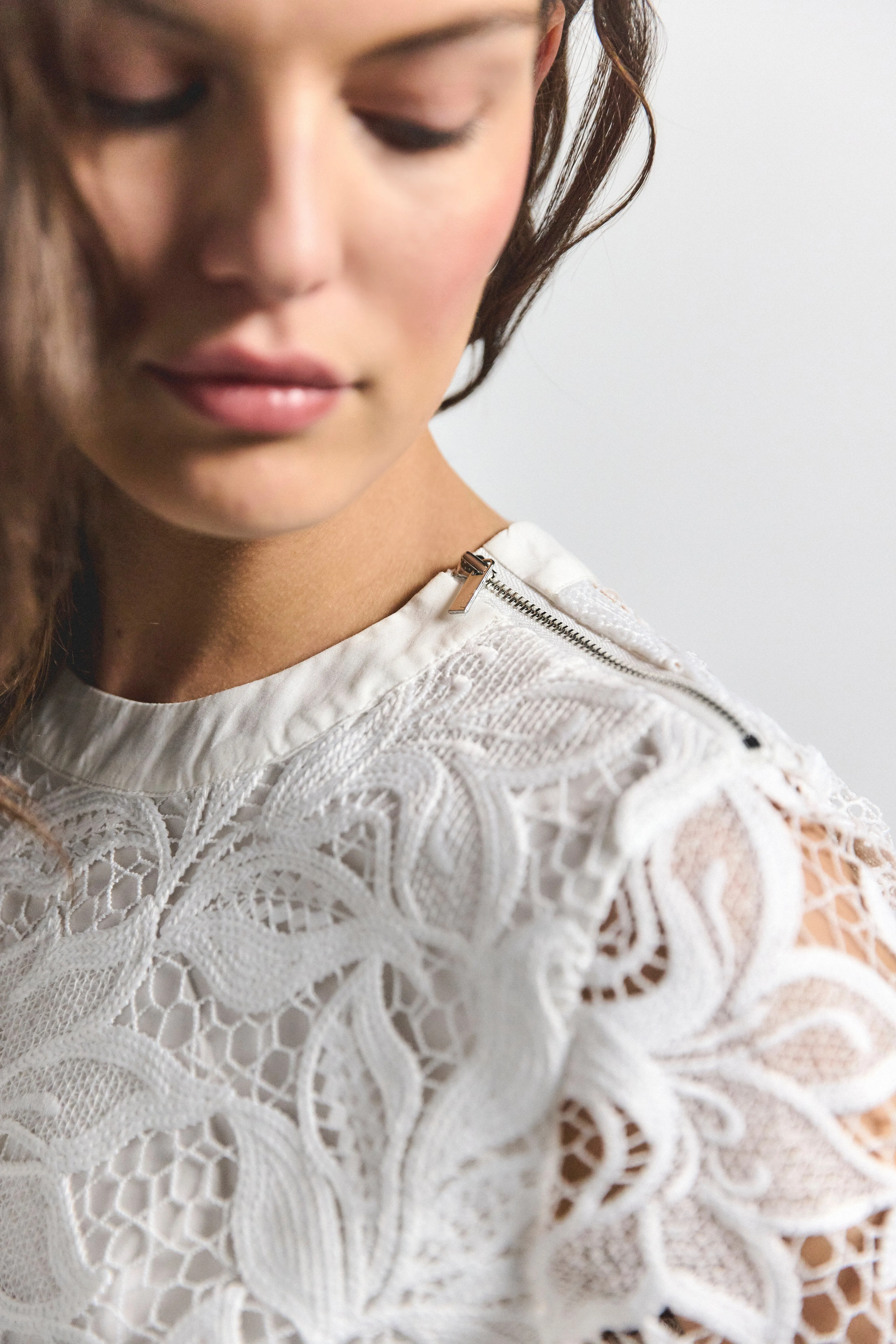 Samaria Short Sleeve Lace Top - Soft White sold by Derek Lam product image thumbnail 3