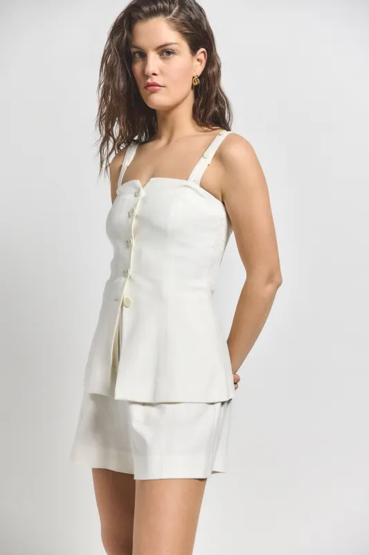Nova Vest Top - Blanc de Blanc sold by Derek Lam