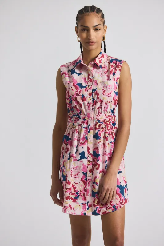 Cora Shirt Dress - Pink Multi sold by Derek Lam
