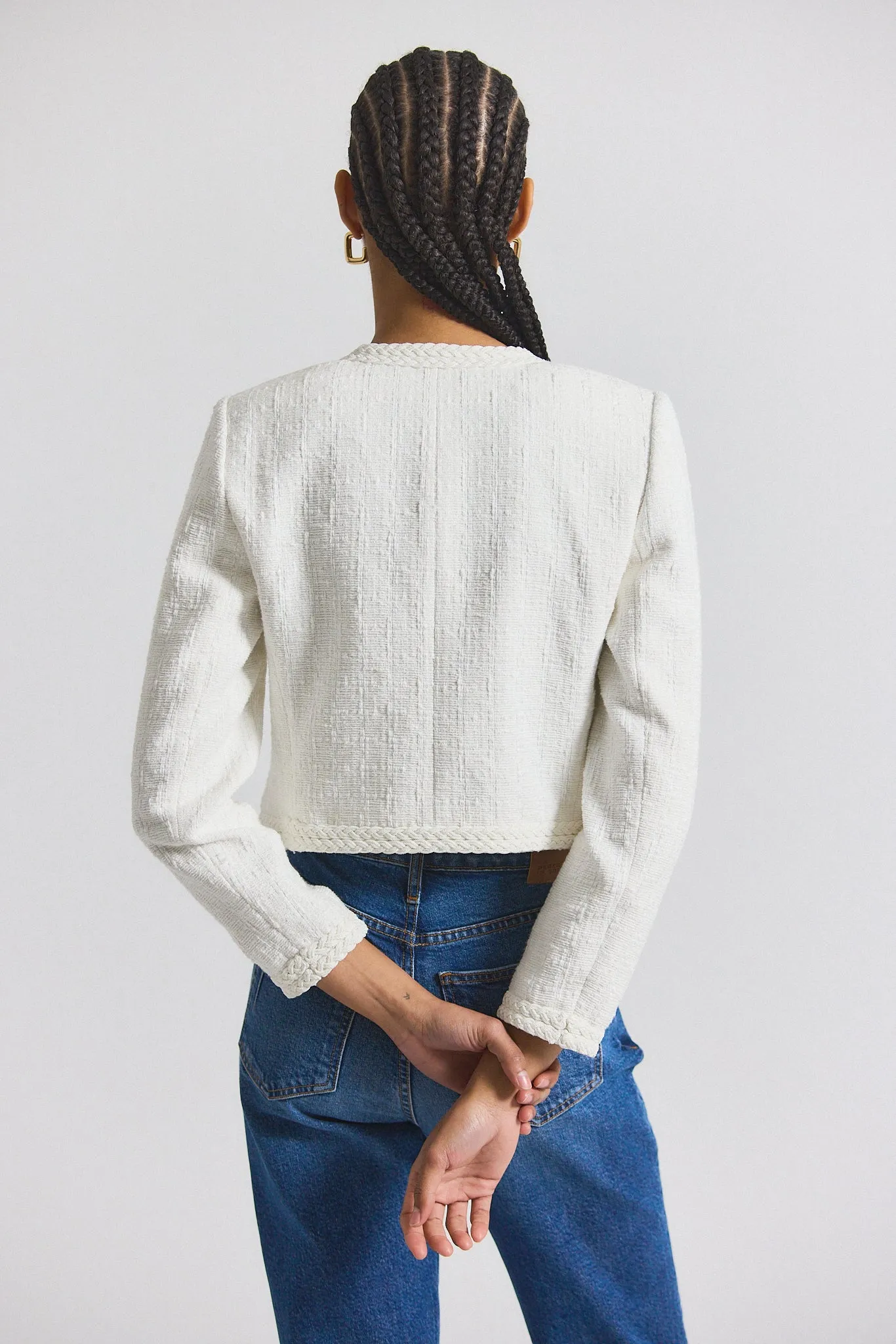 Bayle Embroidered Tweed Jacket - Blanc de Blanc sold by Derek Lam product image thumbnail 4