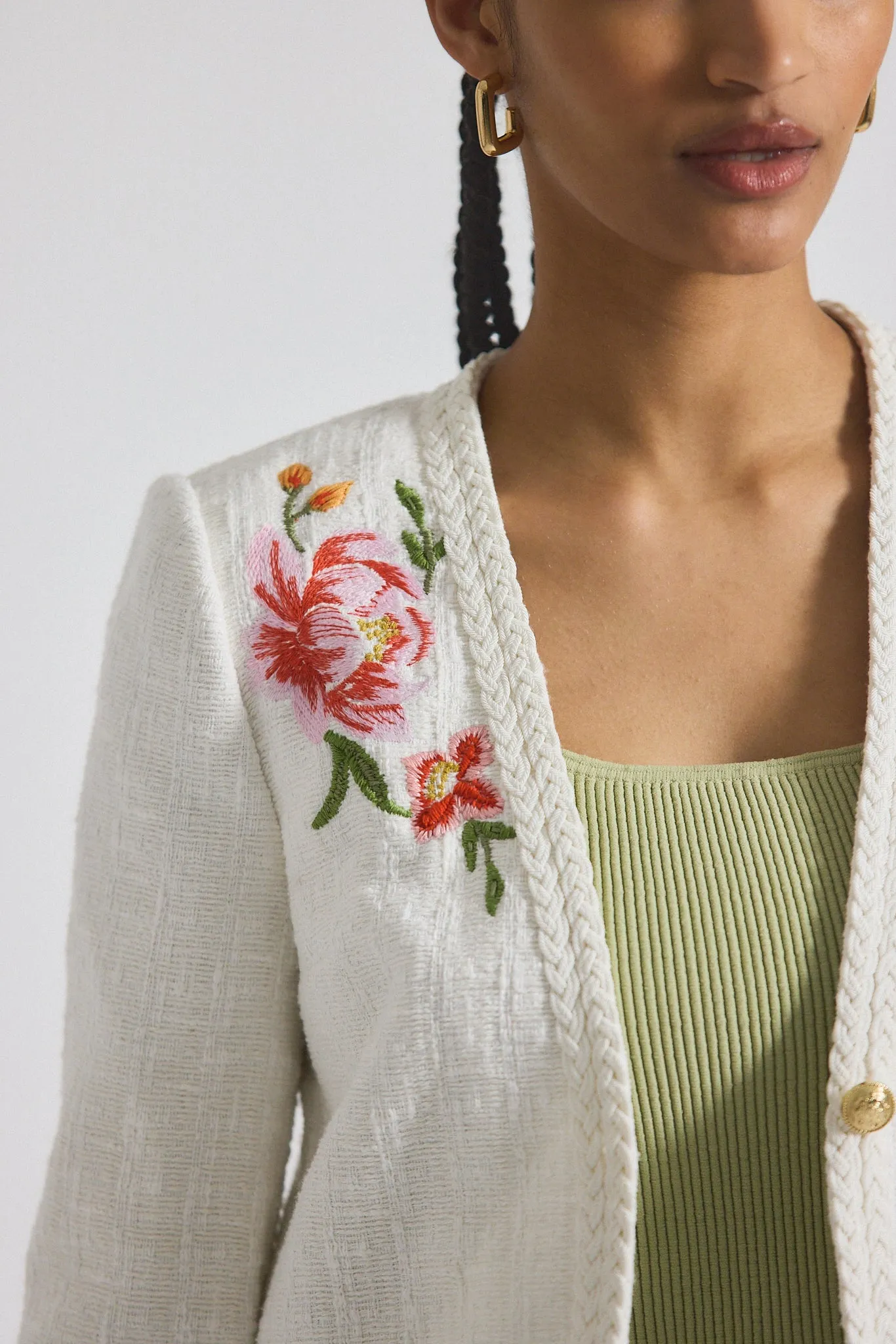 Bayle Embroidered Tweed Jacket - Blanc de Blanc sold by Derek Lam product image thumbnail 2