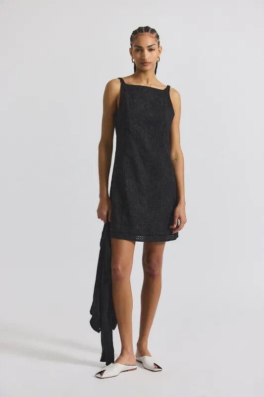 Saige Garden Tile Eyelet Mini Dress - Black sold by Derek Lam