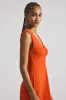Misha Matte Jersey Ruched Dress - Tangerine sold by Derek Lam